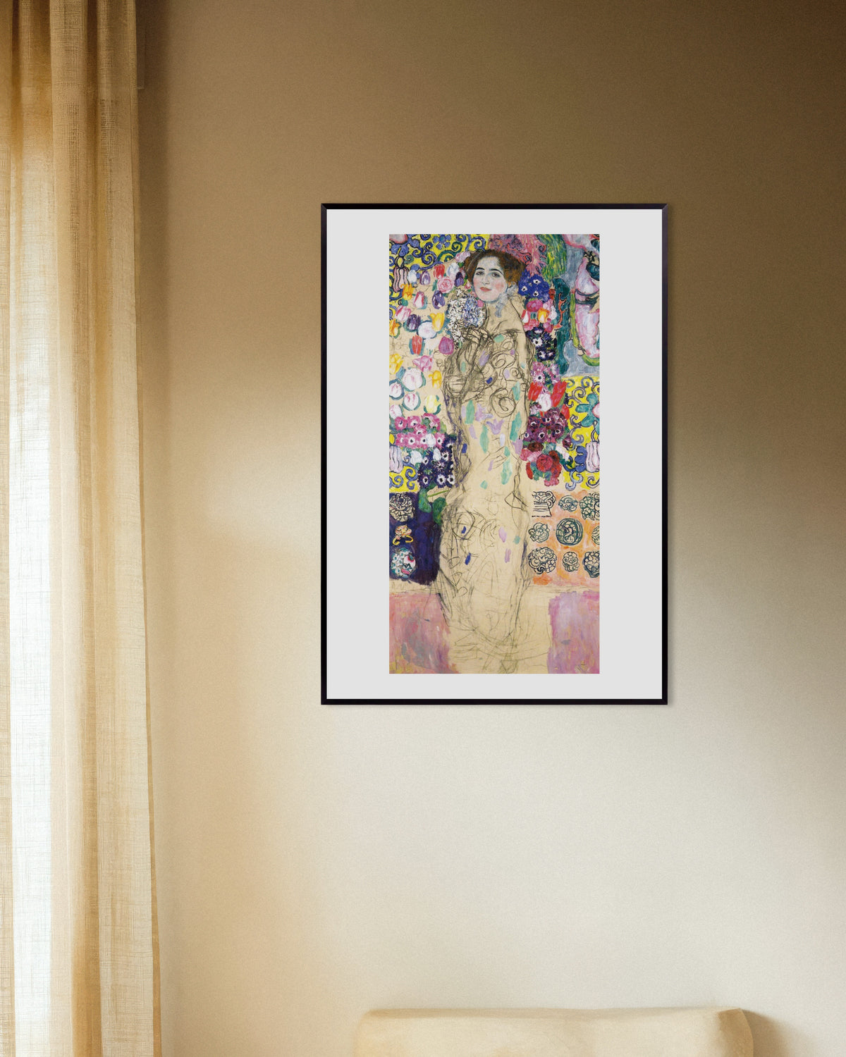 Poster of Portrait of Maria Munk (1917–1918) by Gustav Klimt, with metal frame