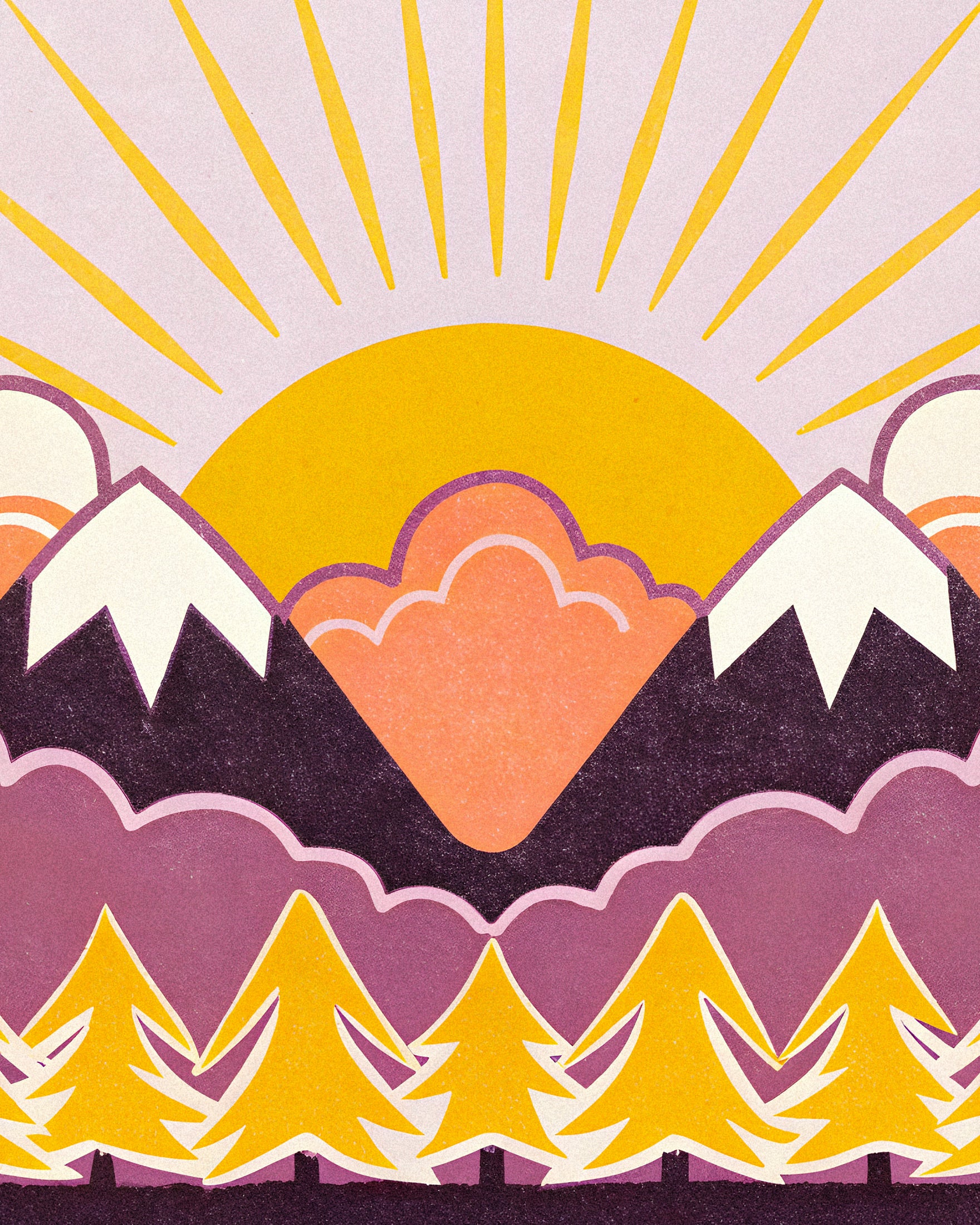 The Pyrenees – Sunset Mountain Artwork Print