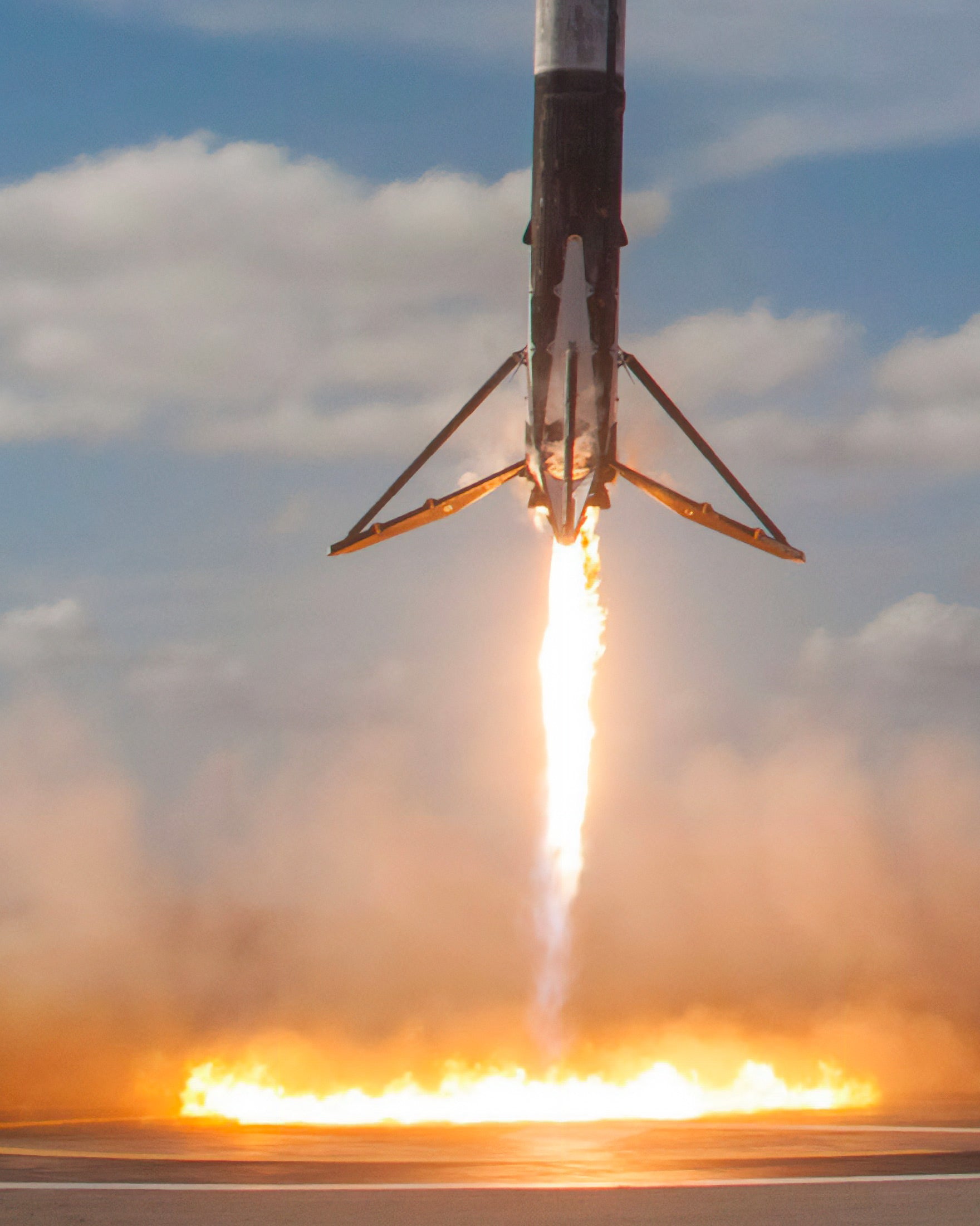 SpaceX poster, two rockets landing