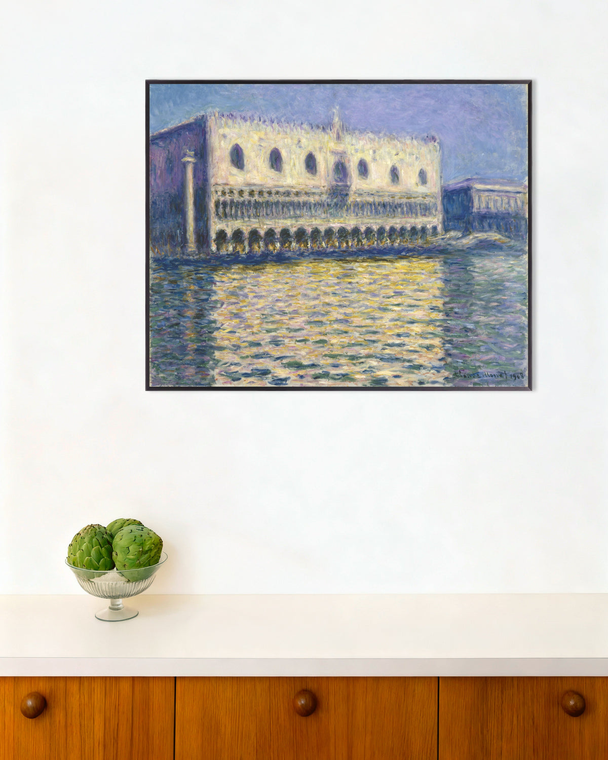 Poster of The Doge's Palace (1908) by Claude Monet, with metal frame