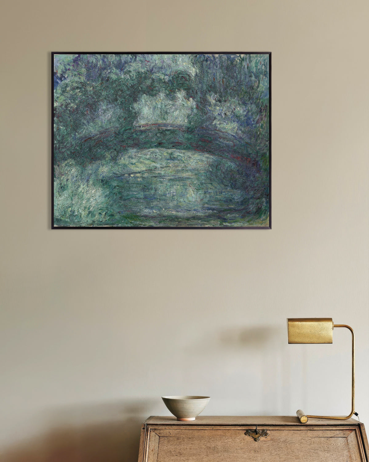 Poster of The Japanese Bridge (1919–1924) by Claude Monet, with metal frame