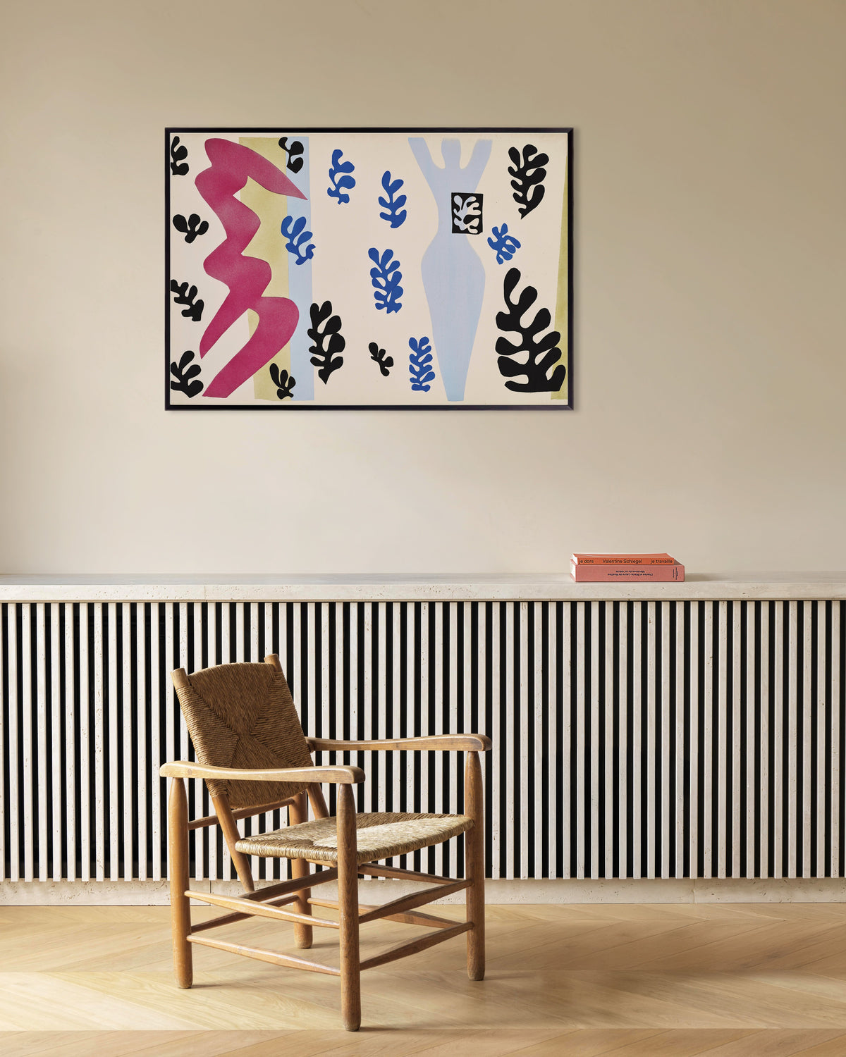 Poster of The Knife Thrower (Jazz, 1947) by Henri Matisse, with metal frame