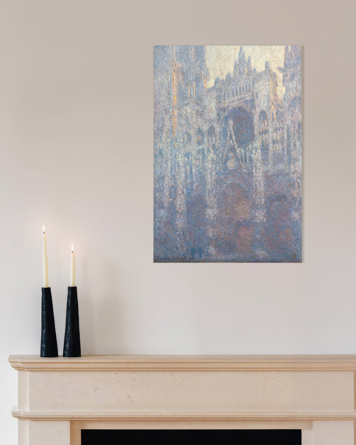Poster of The Portal of Rouen Cathedral in Morning Light (1894) by Claude Monet