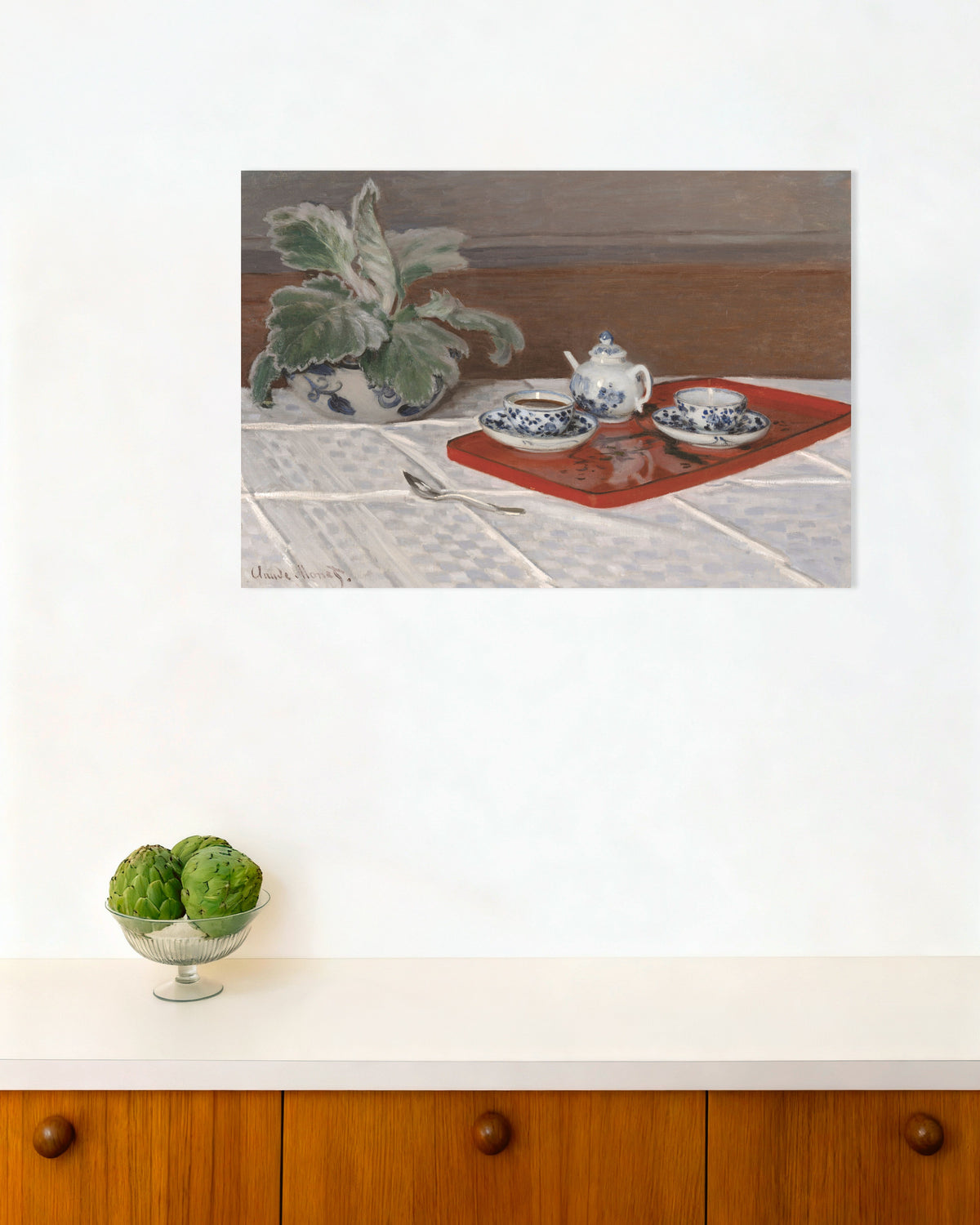 Poster of The Tea Set (1872) by Claude Monet
