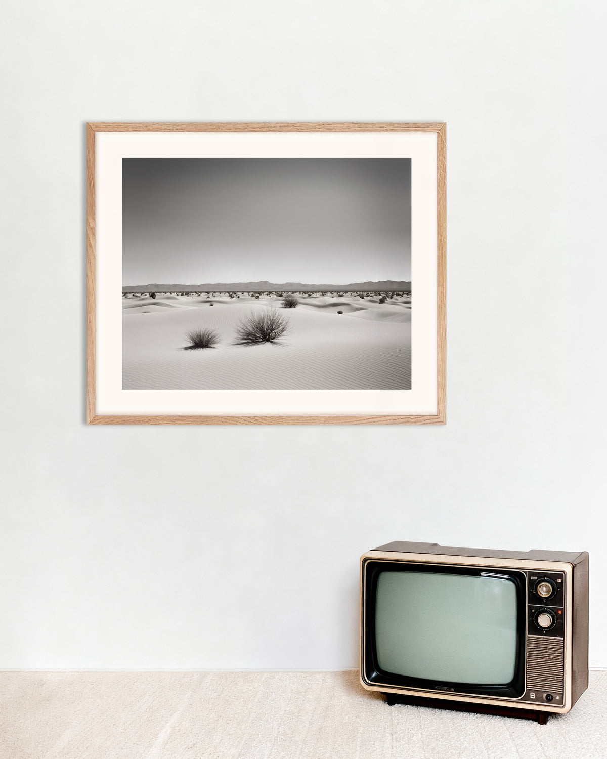 Poster of Urban, black and white abstract explorations, Desert - Poster, with natural wooden frame