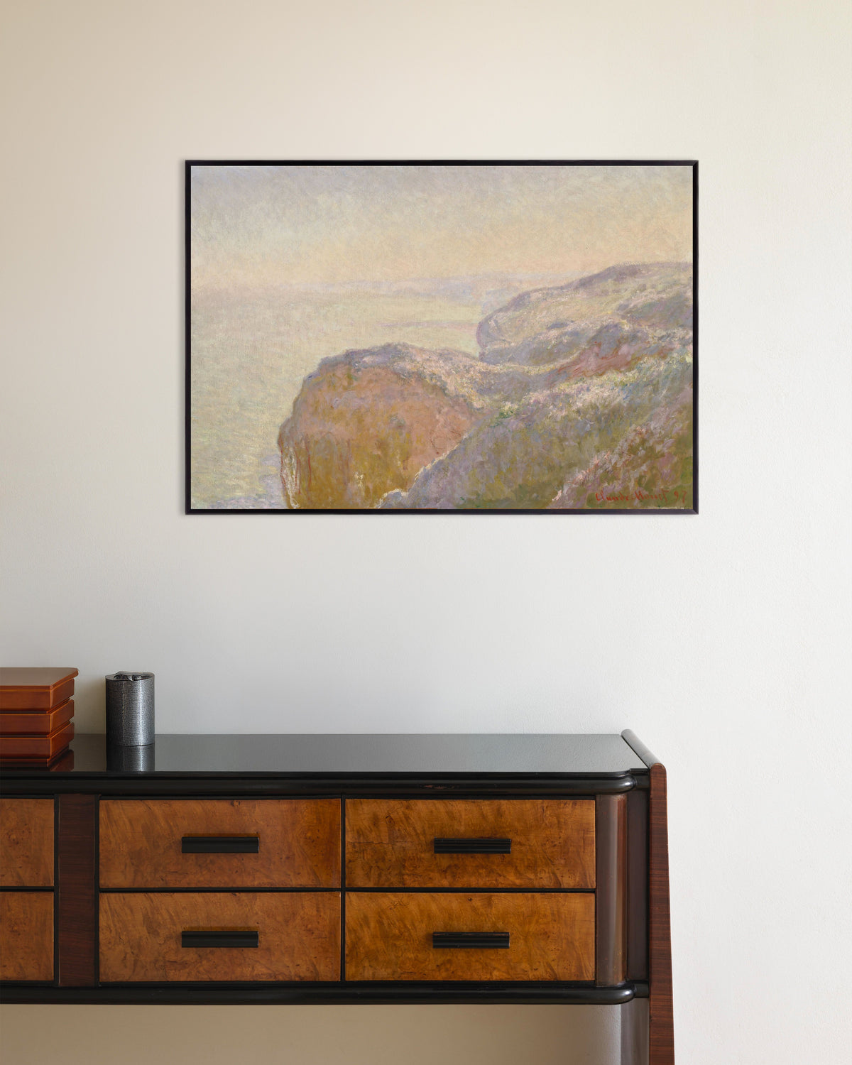 Poster of Val-Saint-Nicolas, near Dieppe, Morning (1897) by Claude Monet, with metal frame