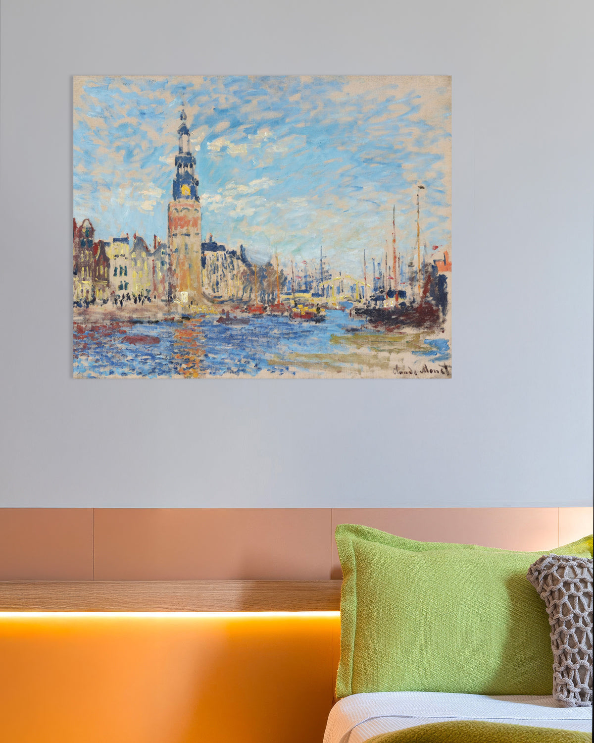 Poster of View of the Montelbaanstoren, Amsterdam (1874) by Claude Monet