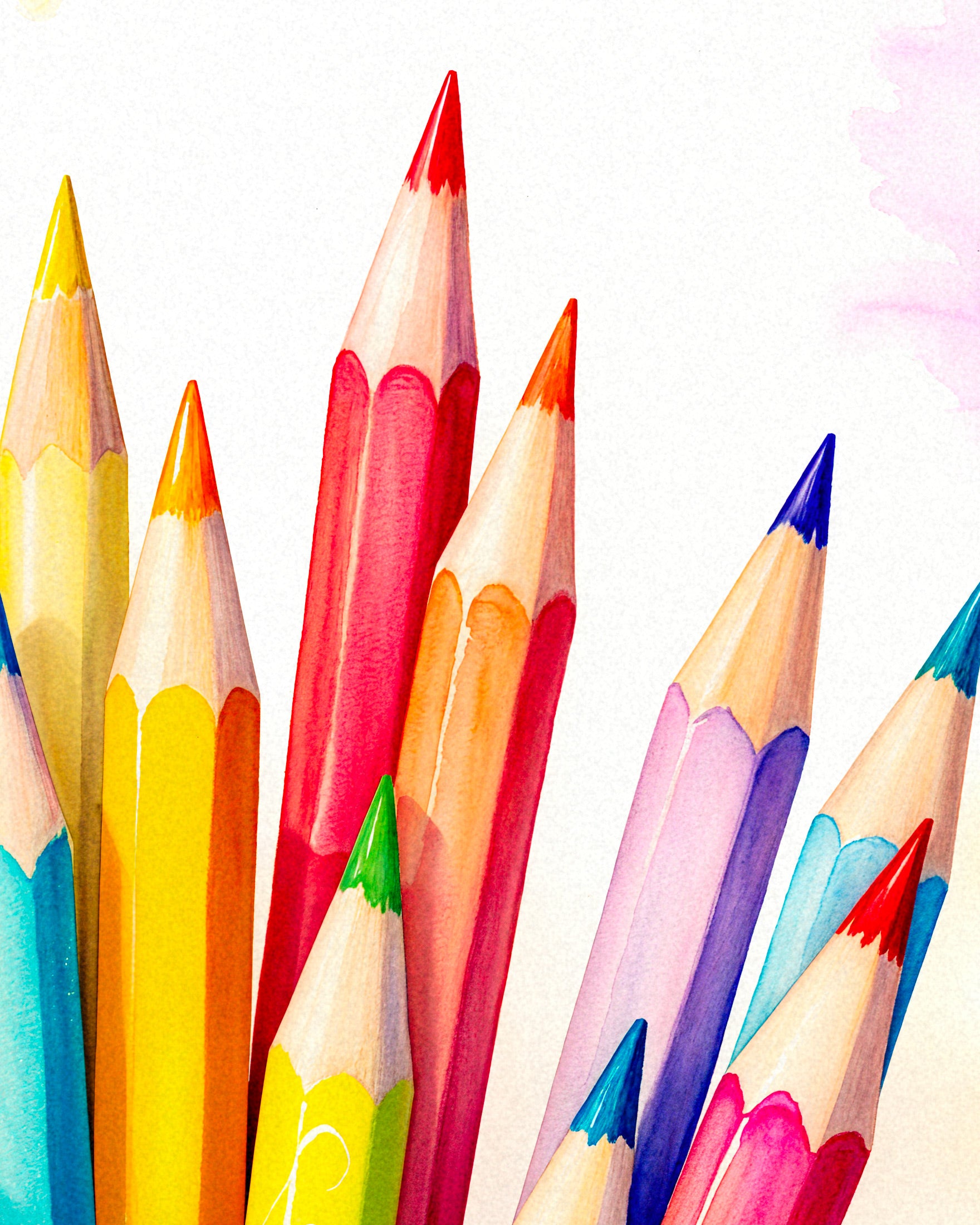 Watercolour coloured pencils - Print
