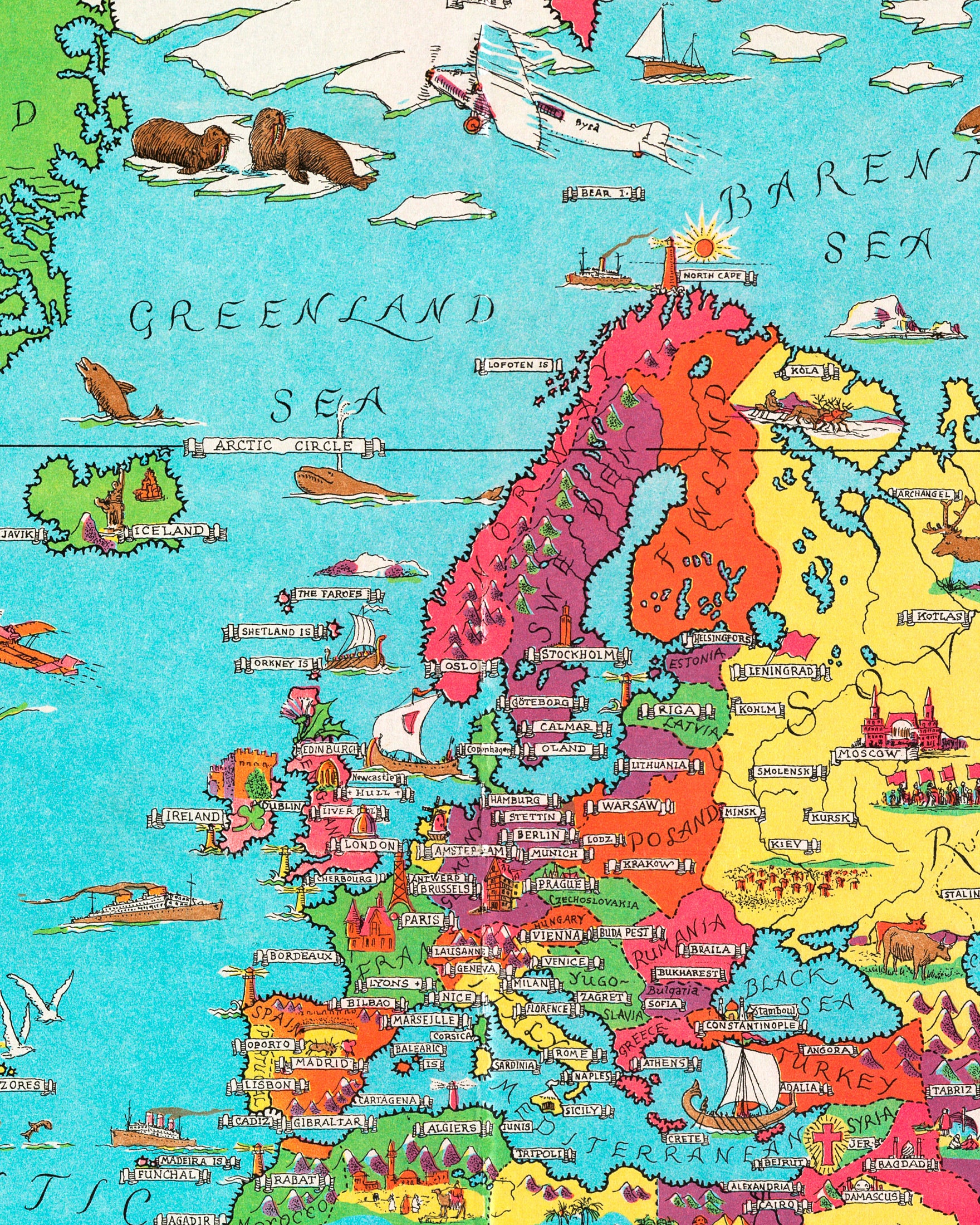 World map (1931) - Print