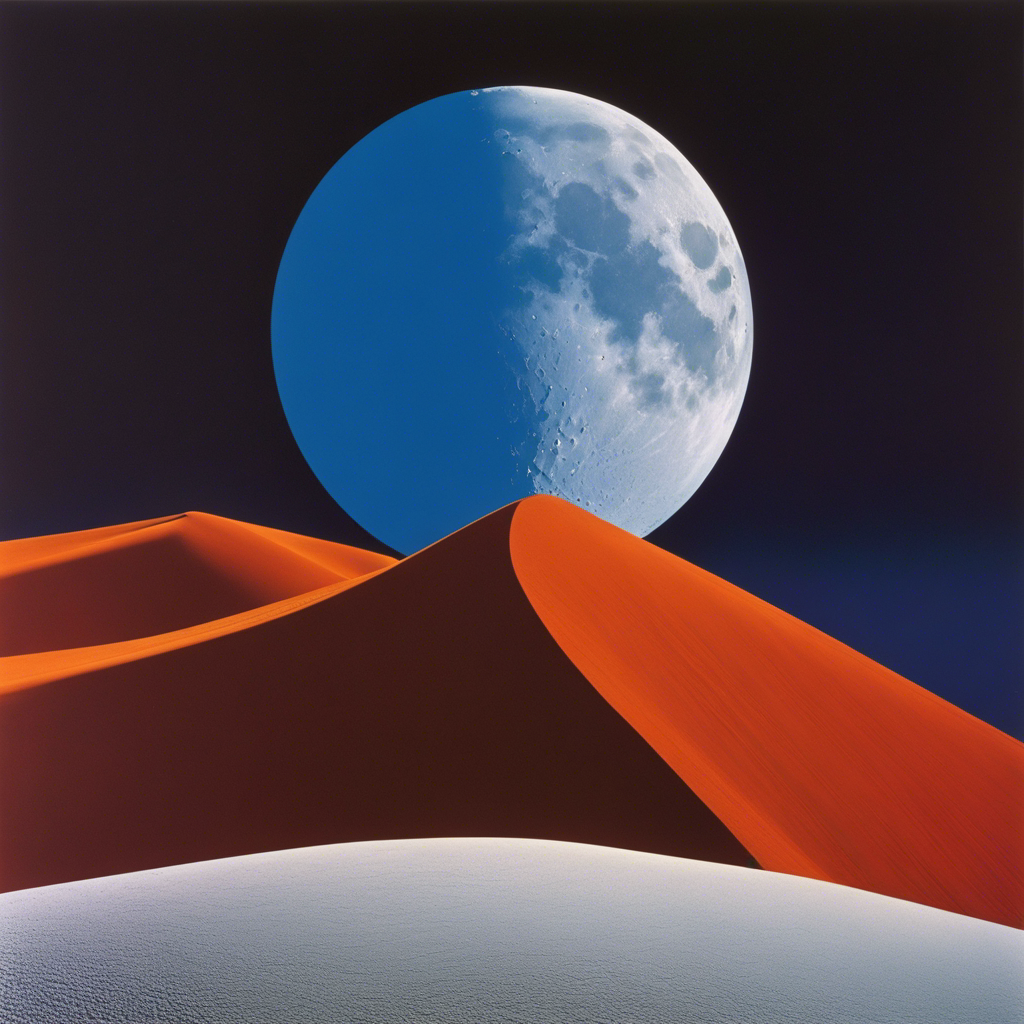 Vibrant and abstract visuals showcasing geometric patterns within scenic Kiwi landscapes, Moon - Poster