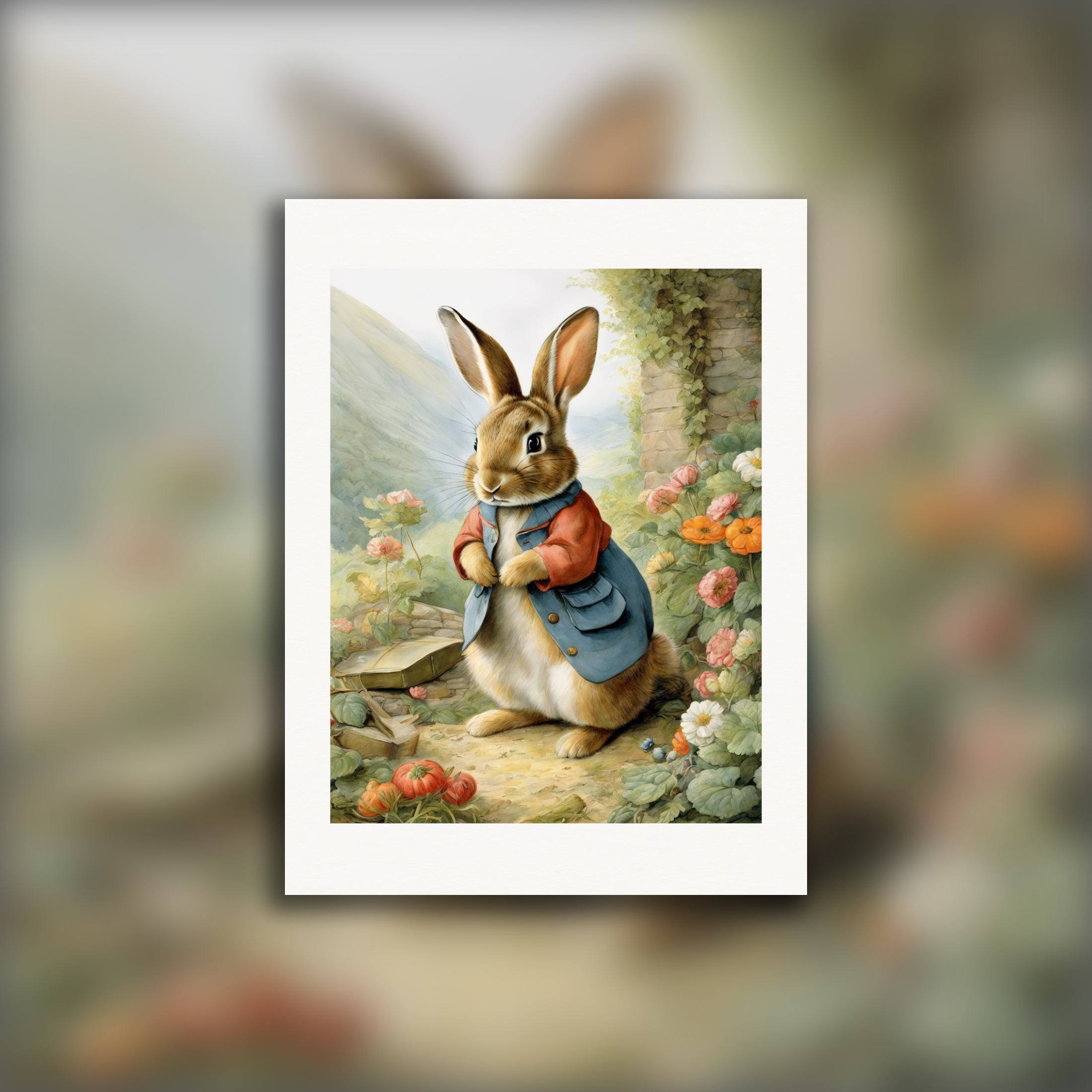 Enchanting yarns, finely crafted British watercolours, Rabbit - Print