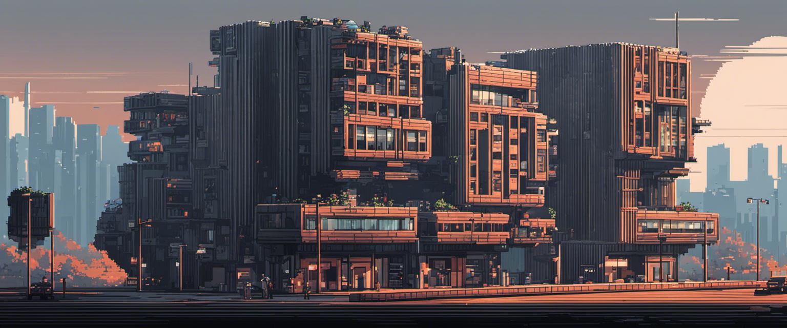 Pixel art meets brutalist architecture – poster print with a Kiwi twist