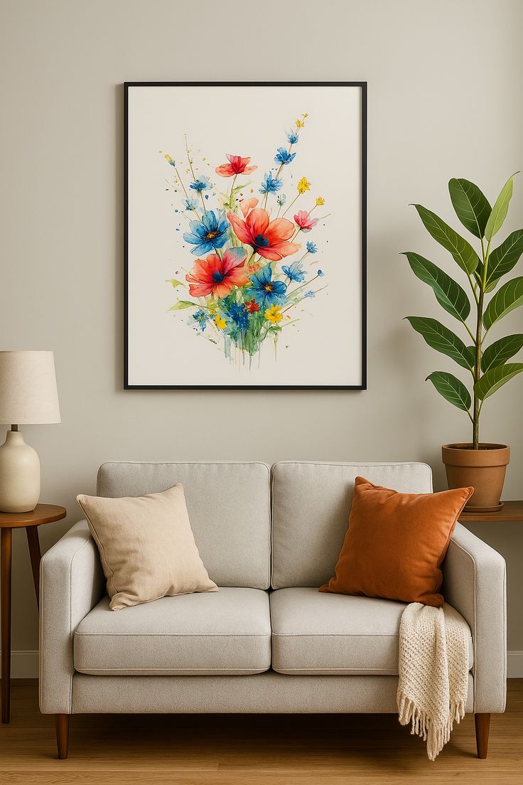 Watercolor flowers - Poster