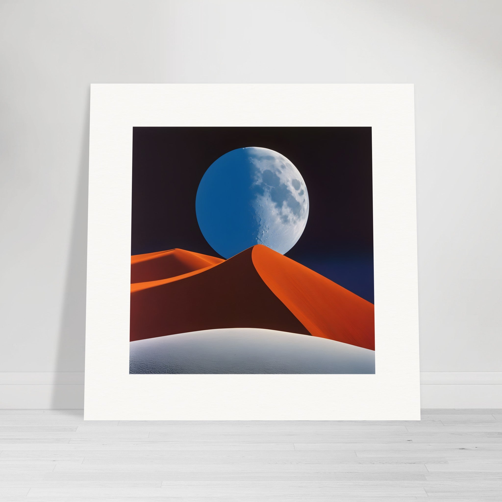 Vibrant and abstract visuals showcasing geometric patterns within scenic Kiwi landscapes, Moon - Poster