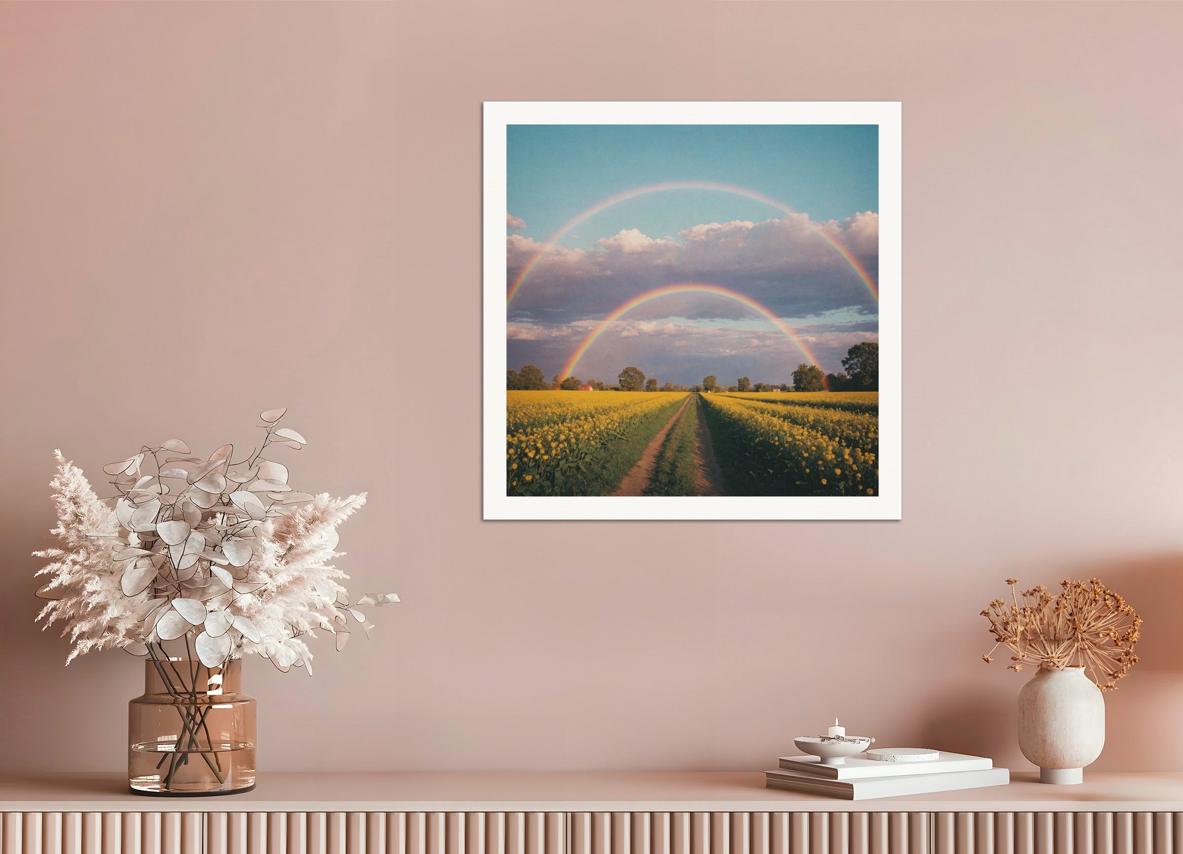 Poster: Aesthetic vintage & pastel magical realism, Rainbow