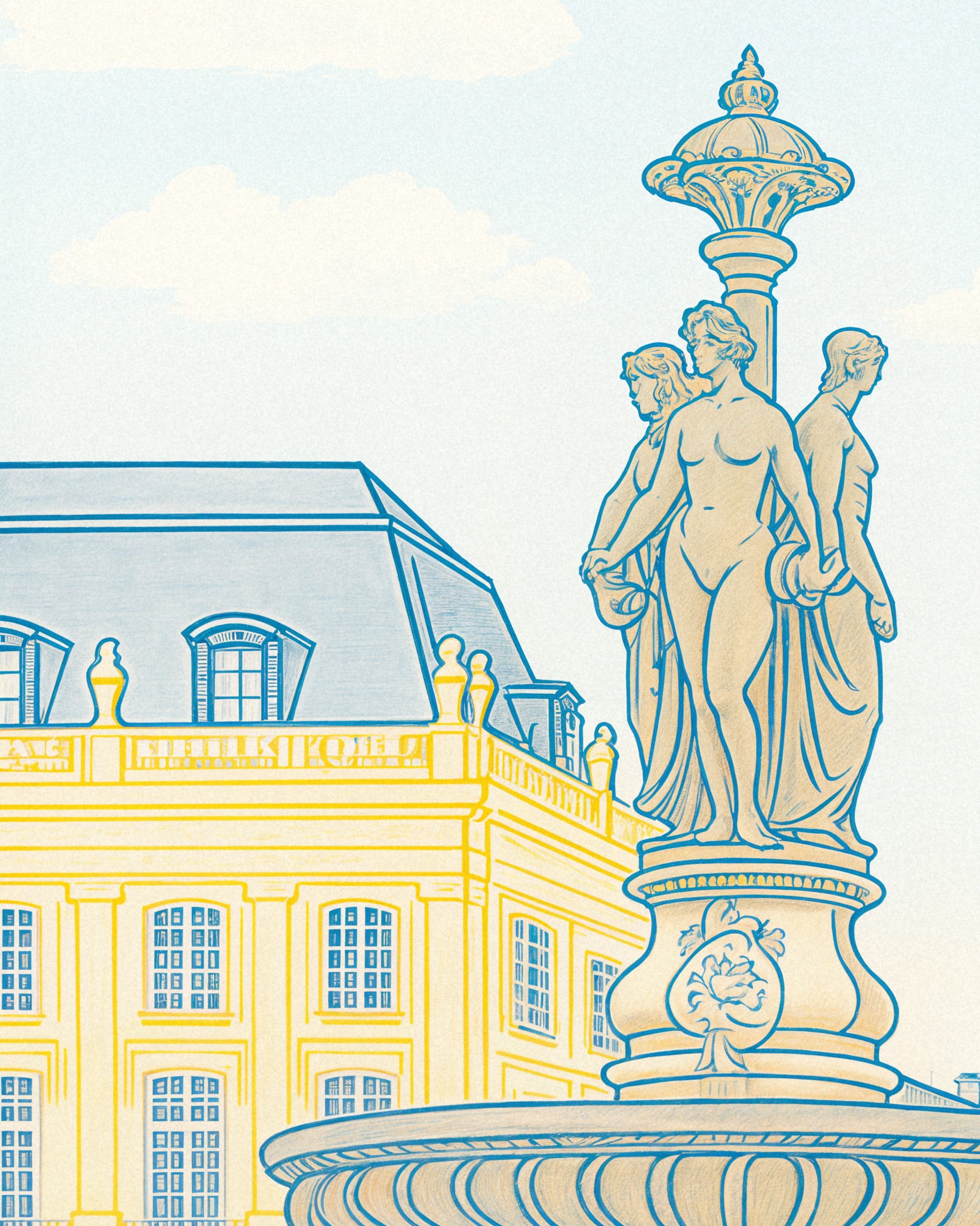Bordeaux Print – Place de la Bourse & Fountain Wall Art