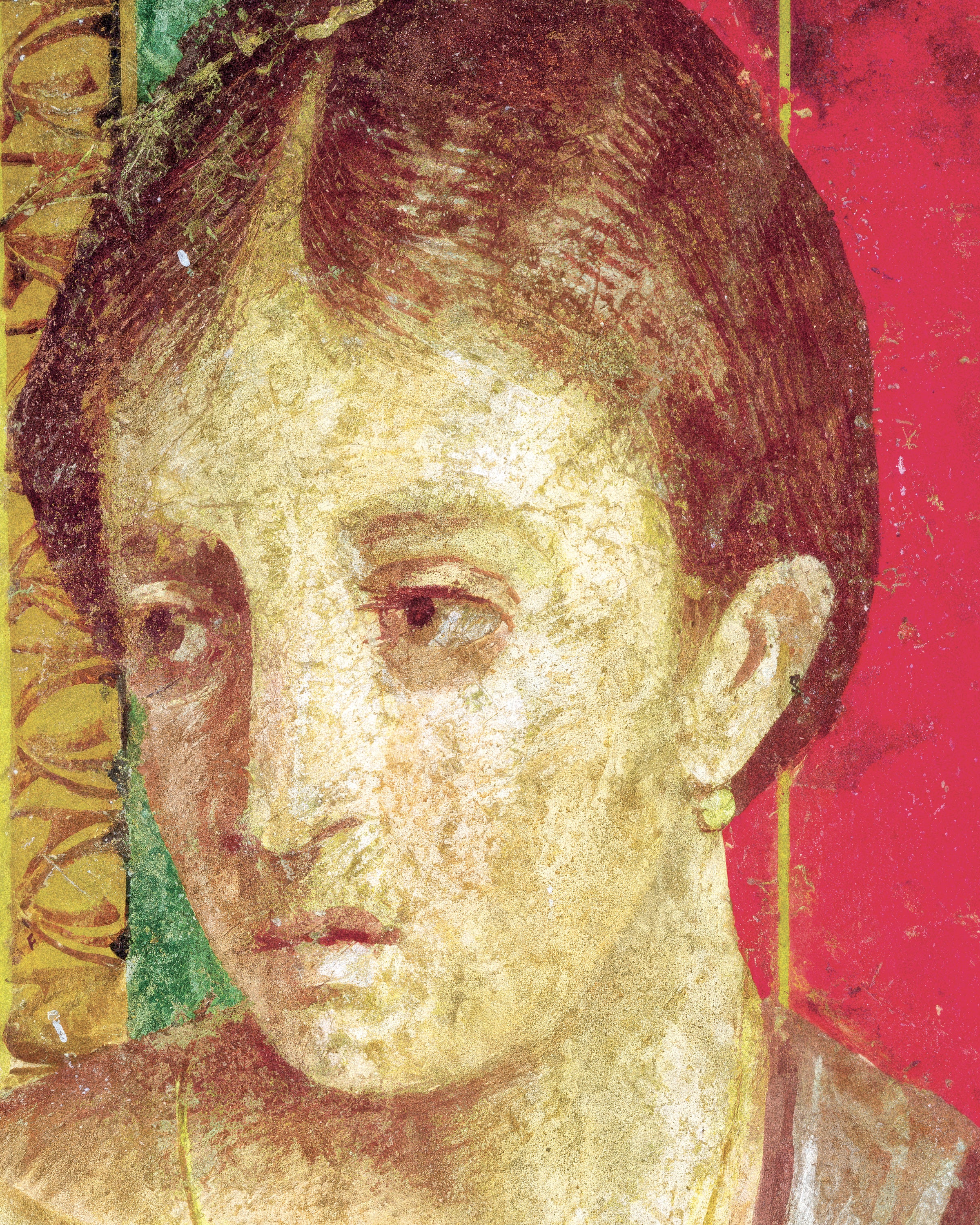 Seated mother fresco detail art print