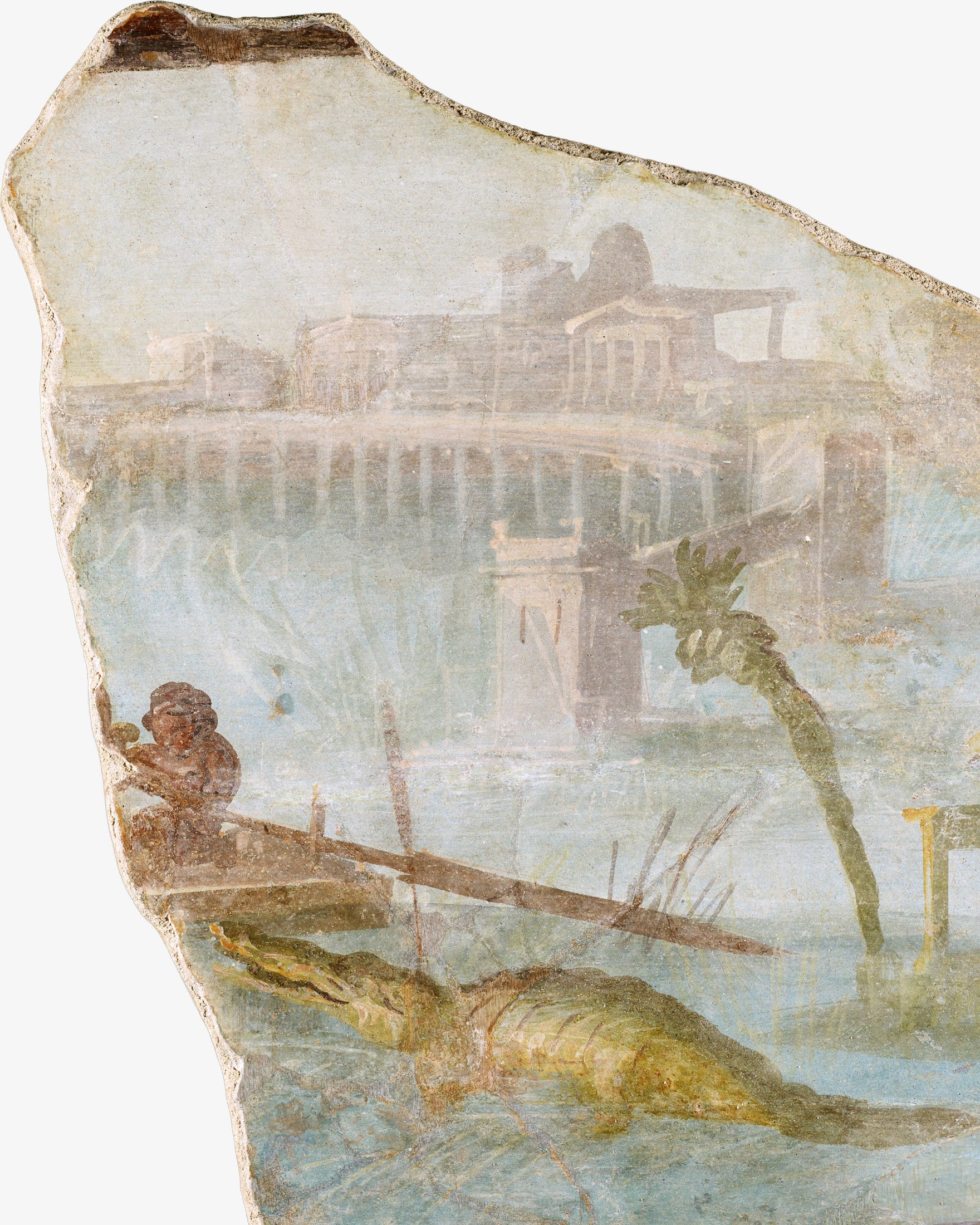 Pompeii Fresco Fragment with Nilotic Landscape - Art Print