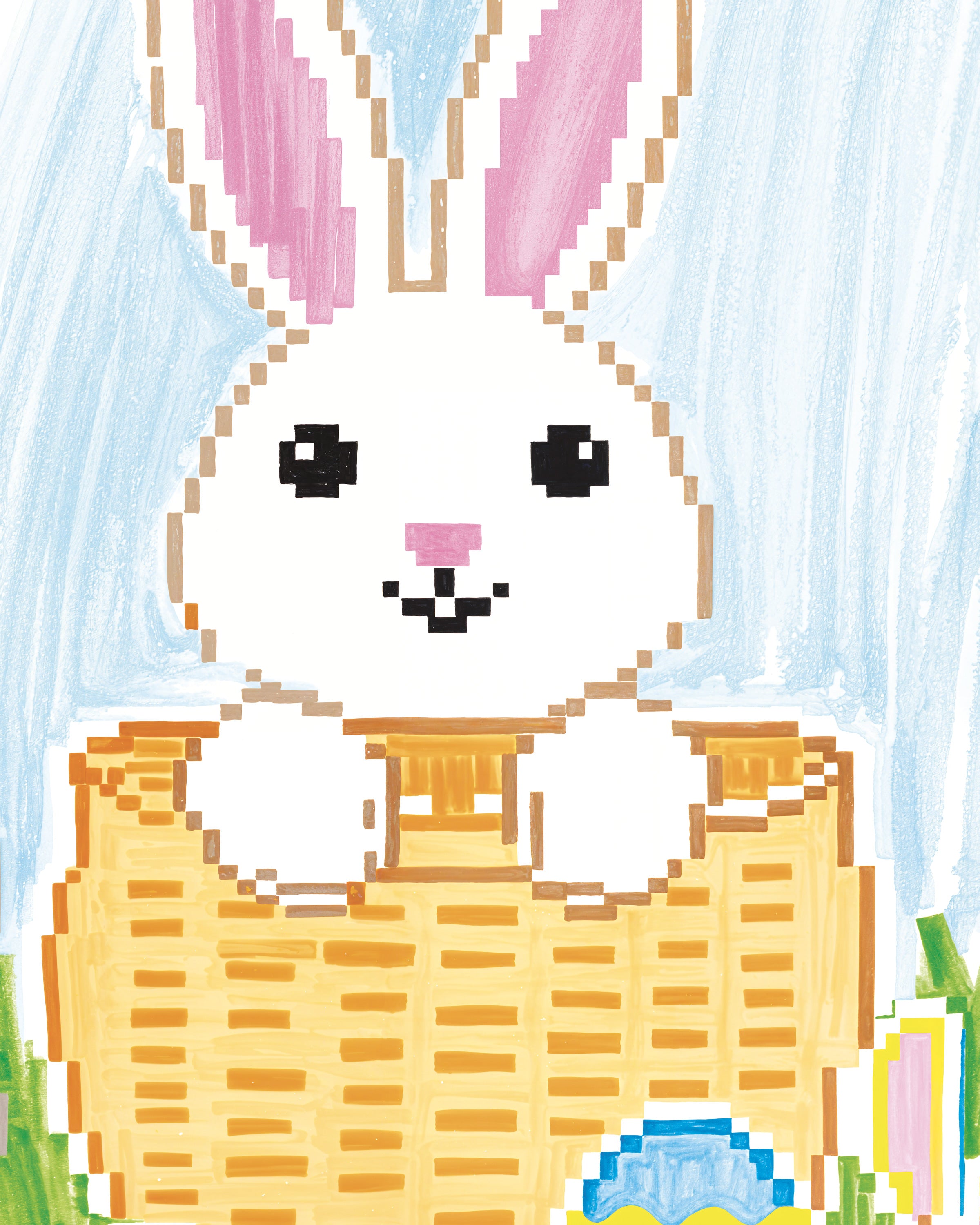 Pixel Bunny Basket – Easter Eggs & Sunshiny Days - Poster