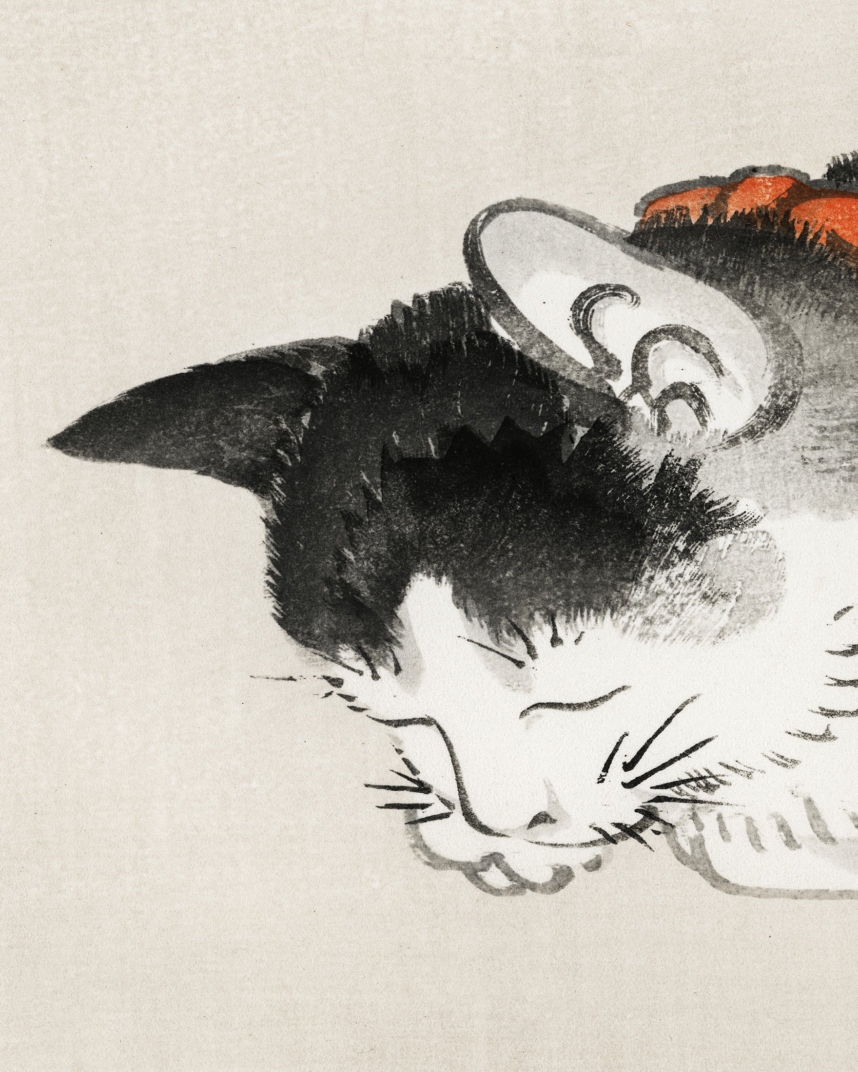 Sleeping Cat by Kōno Bairei – Art Print
