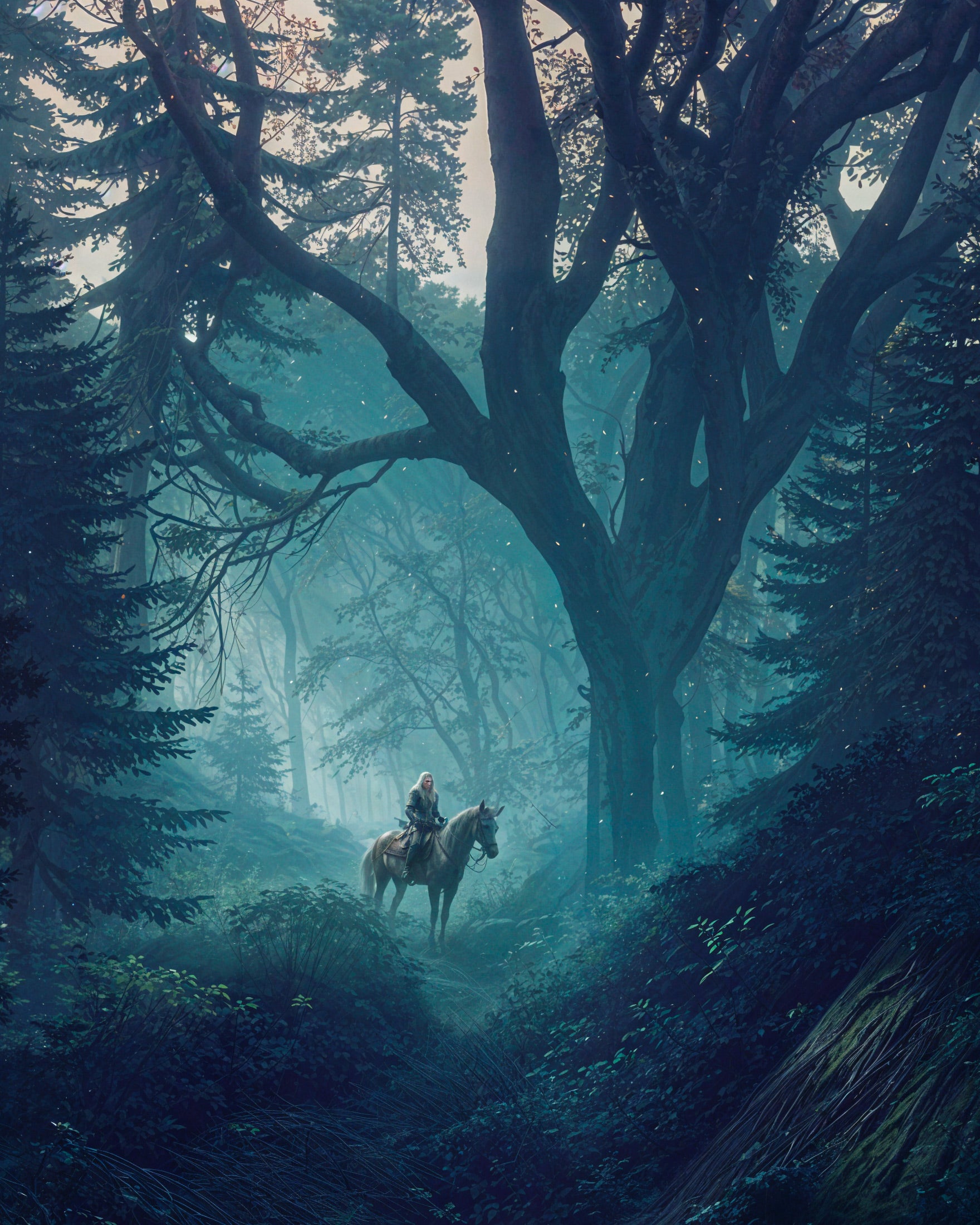The Witcher, shadowy bush, fan art – Print