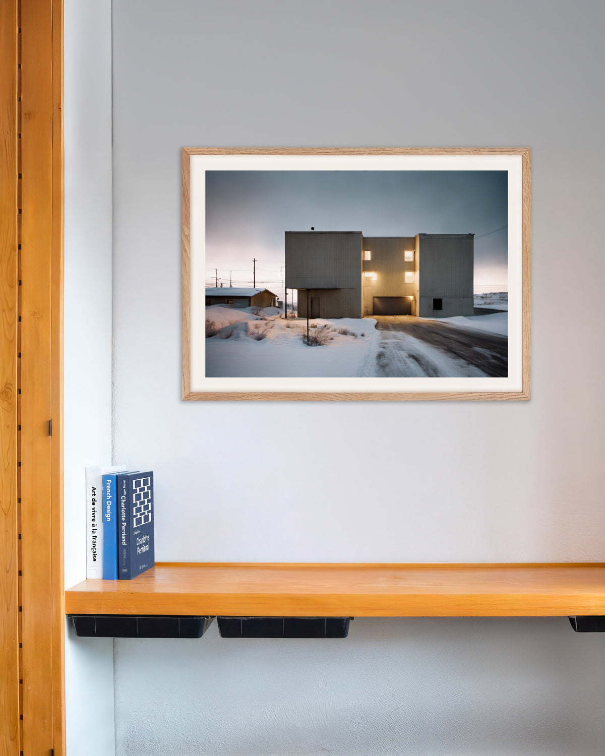 Poster of Abstract urban photographs emphasizing the games of light and shadow - Poster, with natural wooden frame