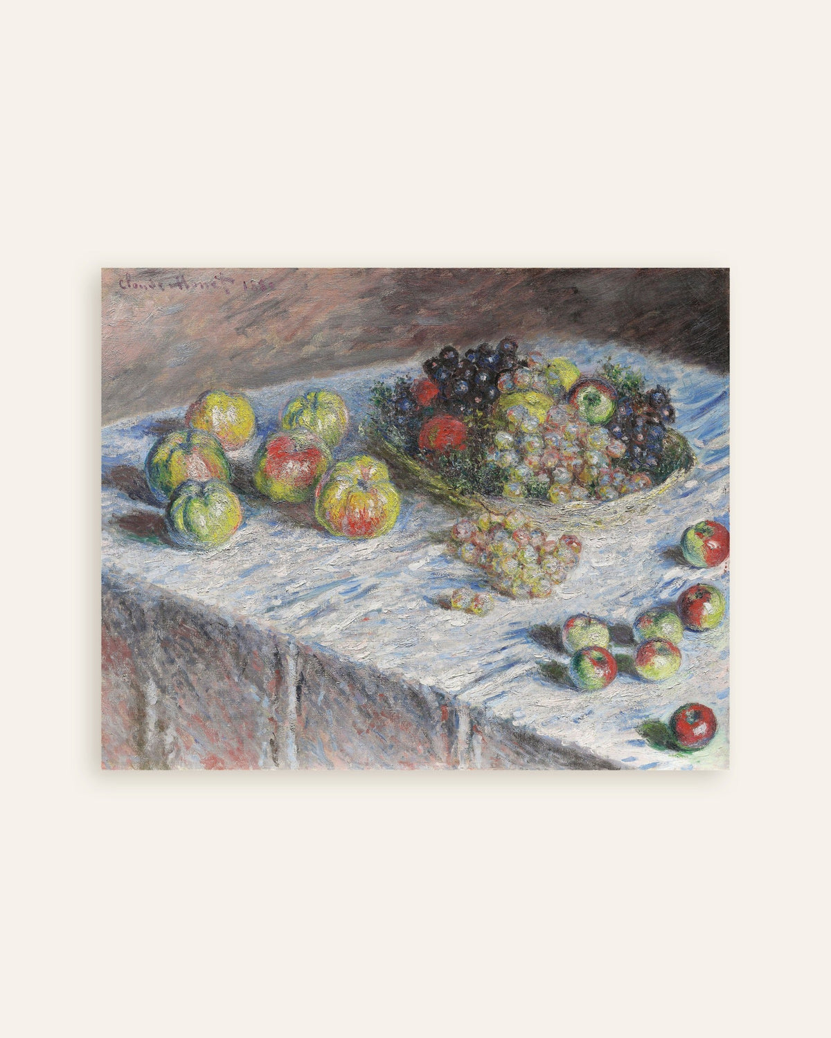 Poster of Apples and Grapes (1880) by Claude Monet, thumbnail