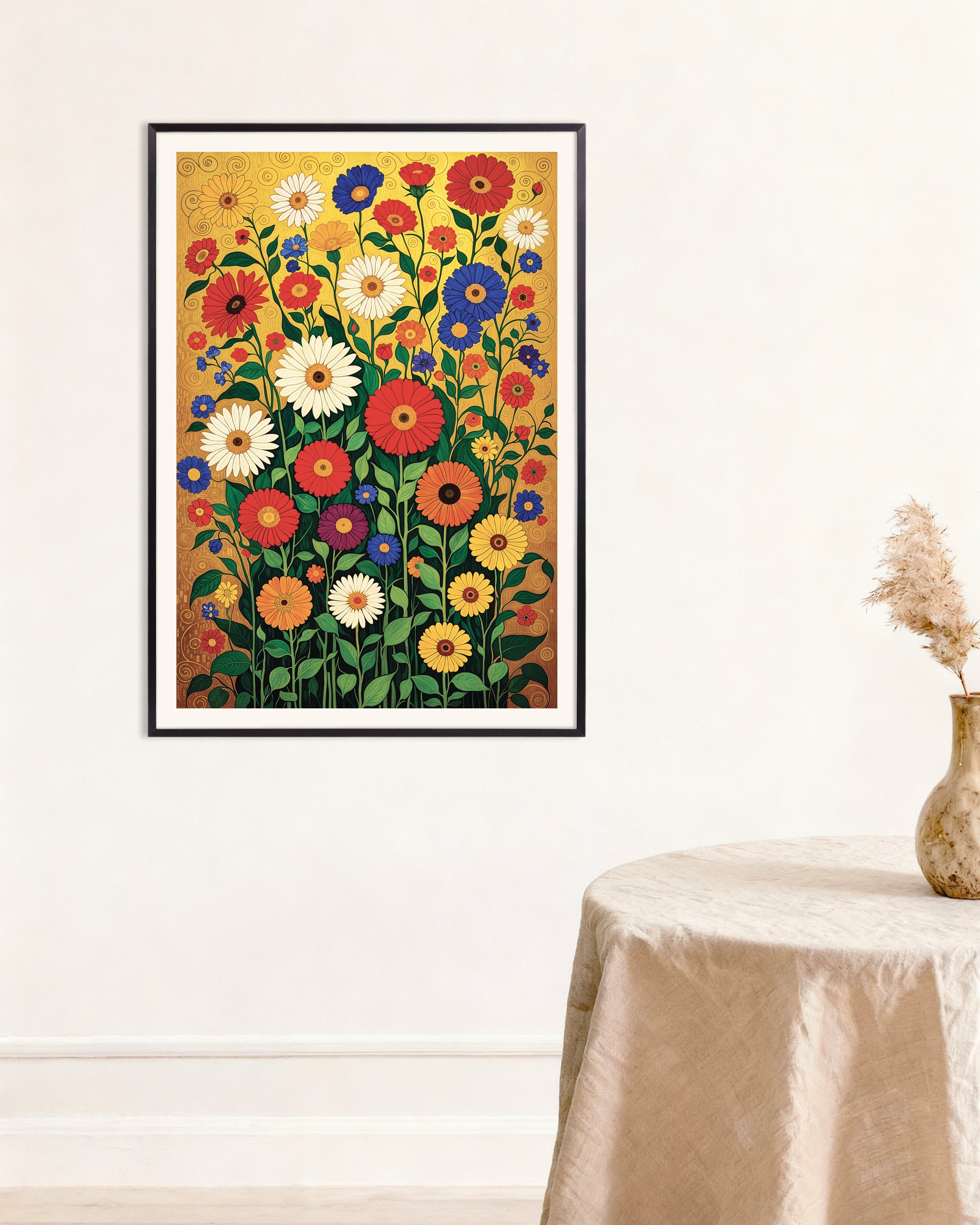Poster of Bouquet of colorful flowers Poster, with metal frame