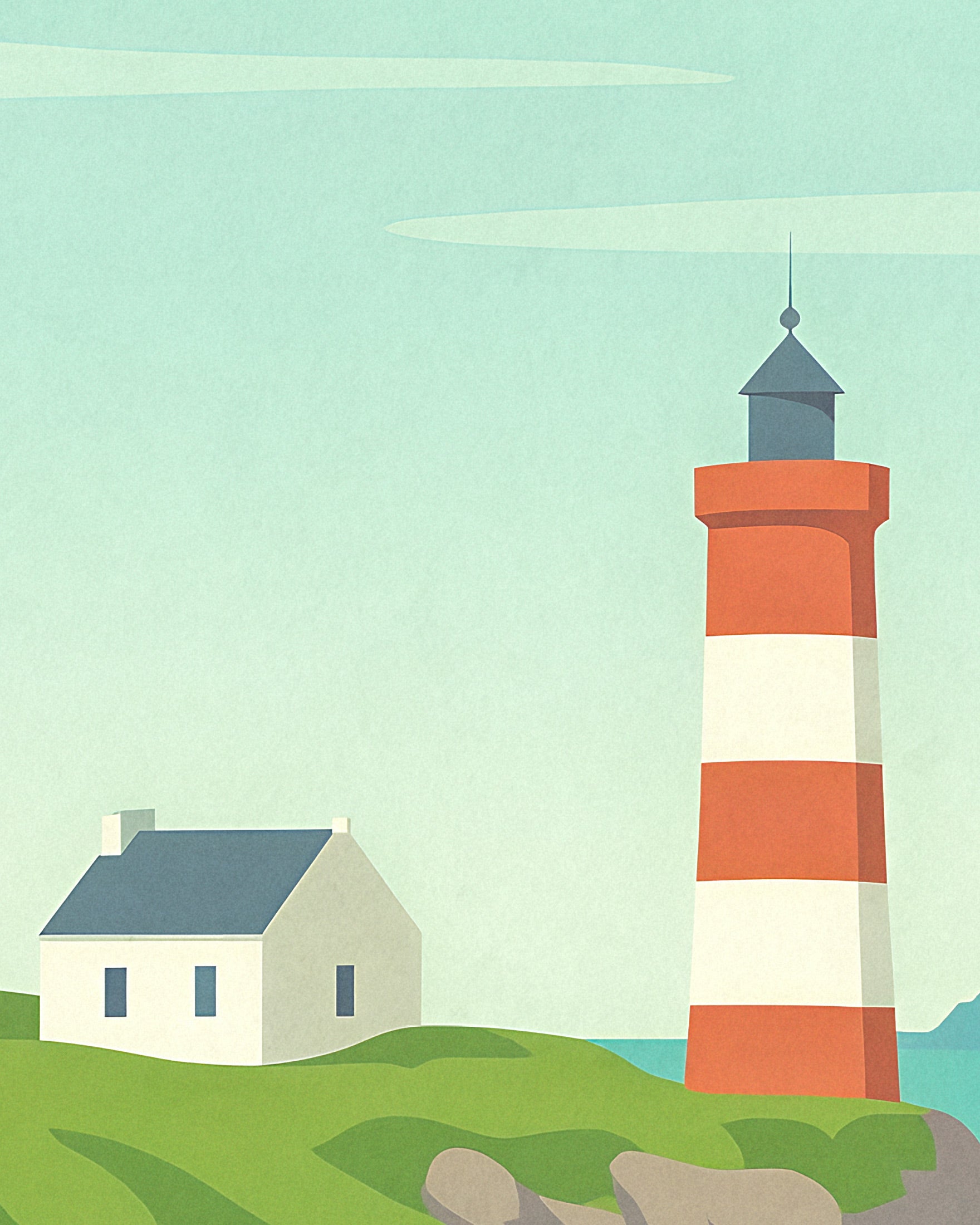 Brittany Lighthouse Print – Coastal France Travel Wall Art for Kiwi Homes
