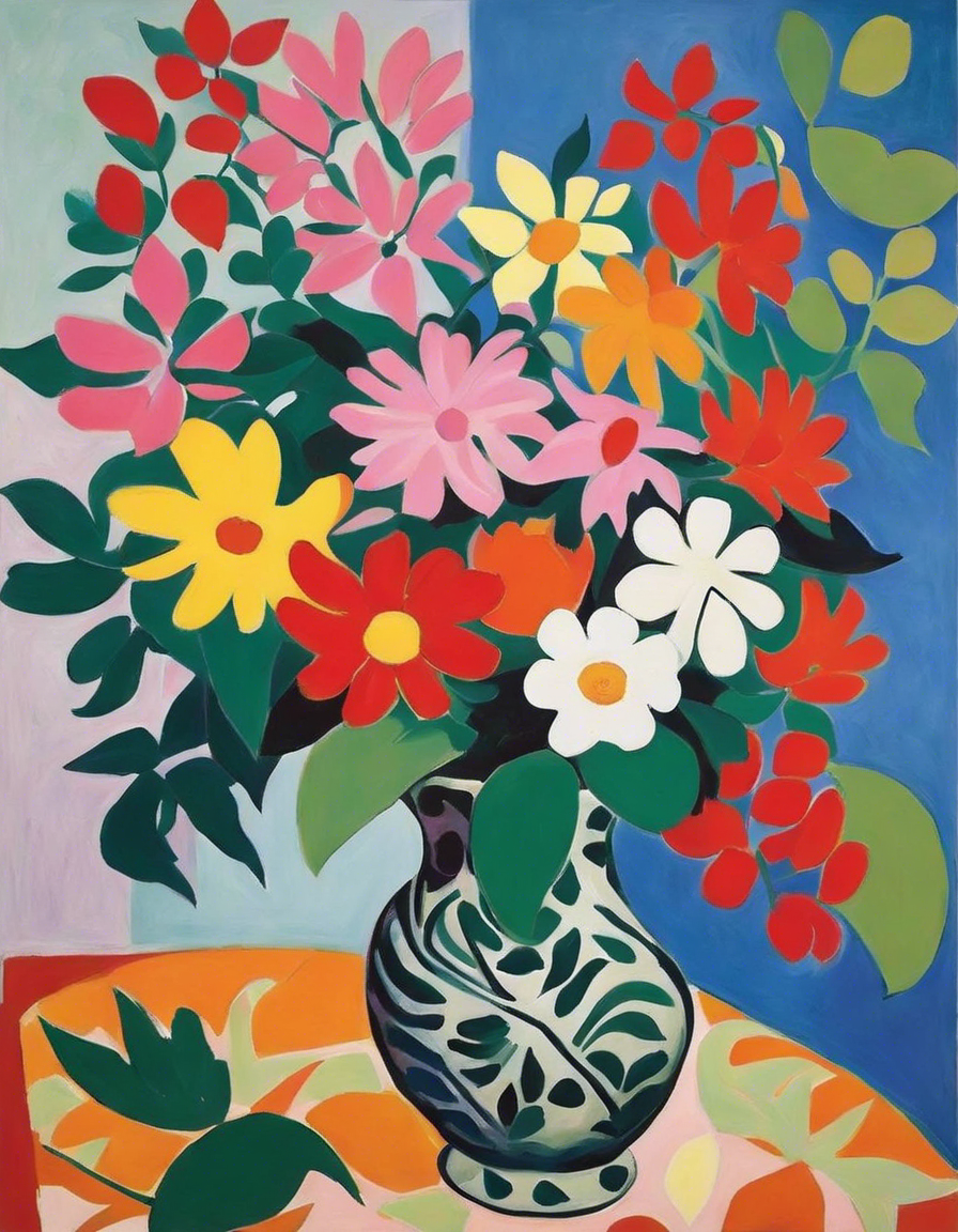 Bold and abstract forms, a touch of decorative flair, Blooms - Print