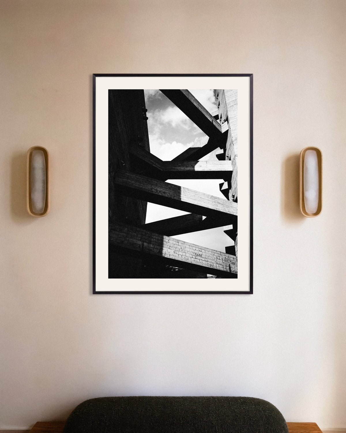 Poster of Concrete Beams Against the Sky, with metal frame