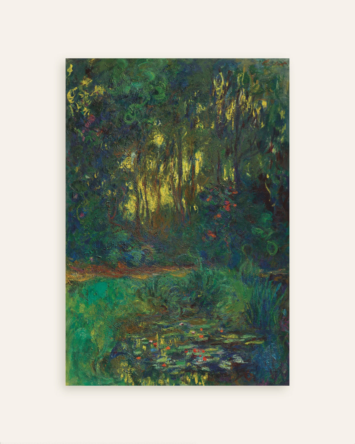 Poster of Corner of the Water Lily Pond (1918–1919) by Claude Monet, thumbnail