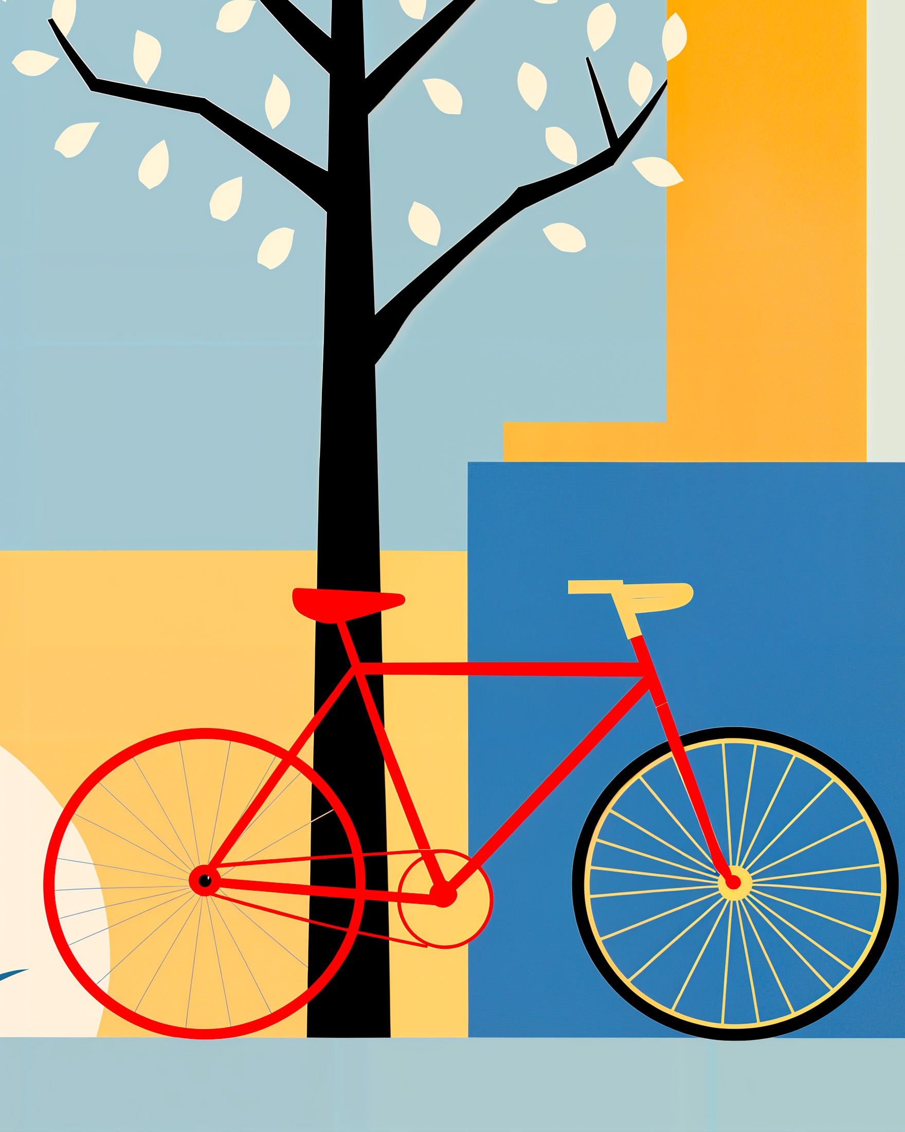 Cycling print, geometric abstract design