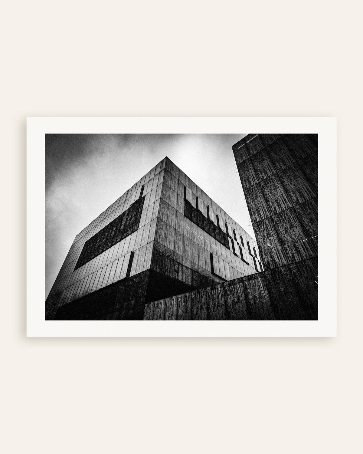 Poster of Dark Concrete Box Under Clouds, thumbnail