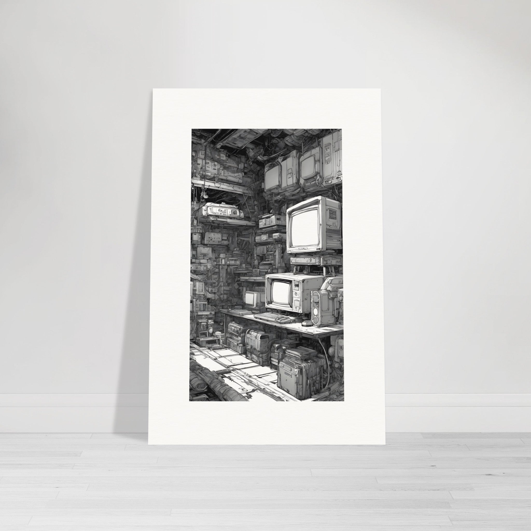 Modern black cyberpunk manga, Gaming console – Poster