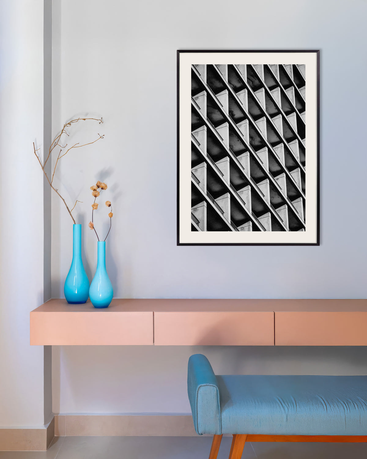 Poster of Diagonal Rhythm of Balconies, with metal frame