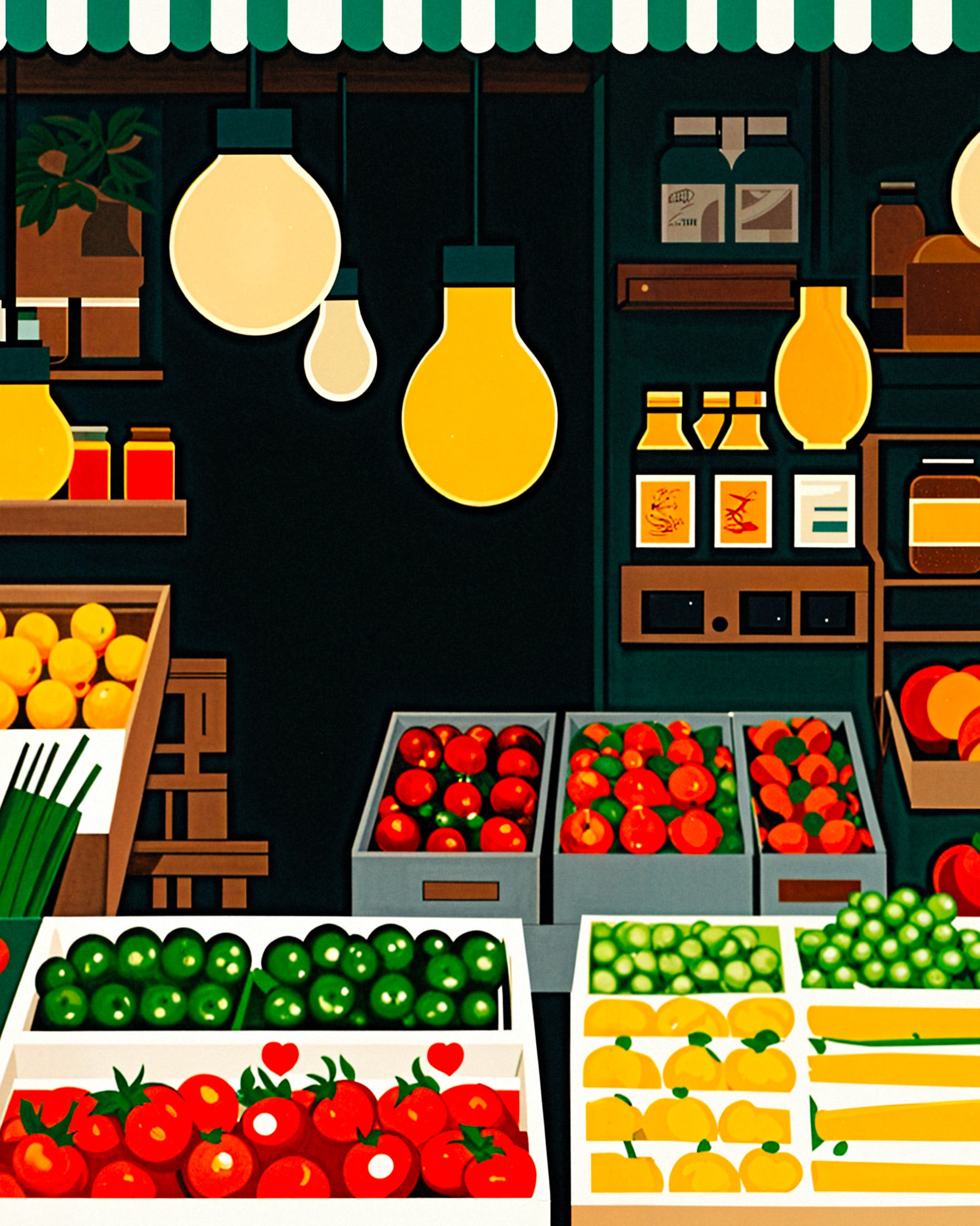 Supermarket fresh picks, kai and veggies - Poster