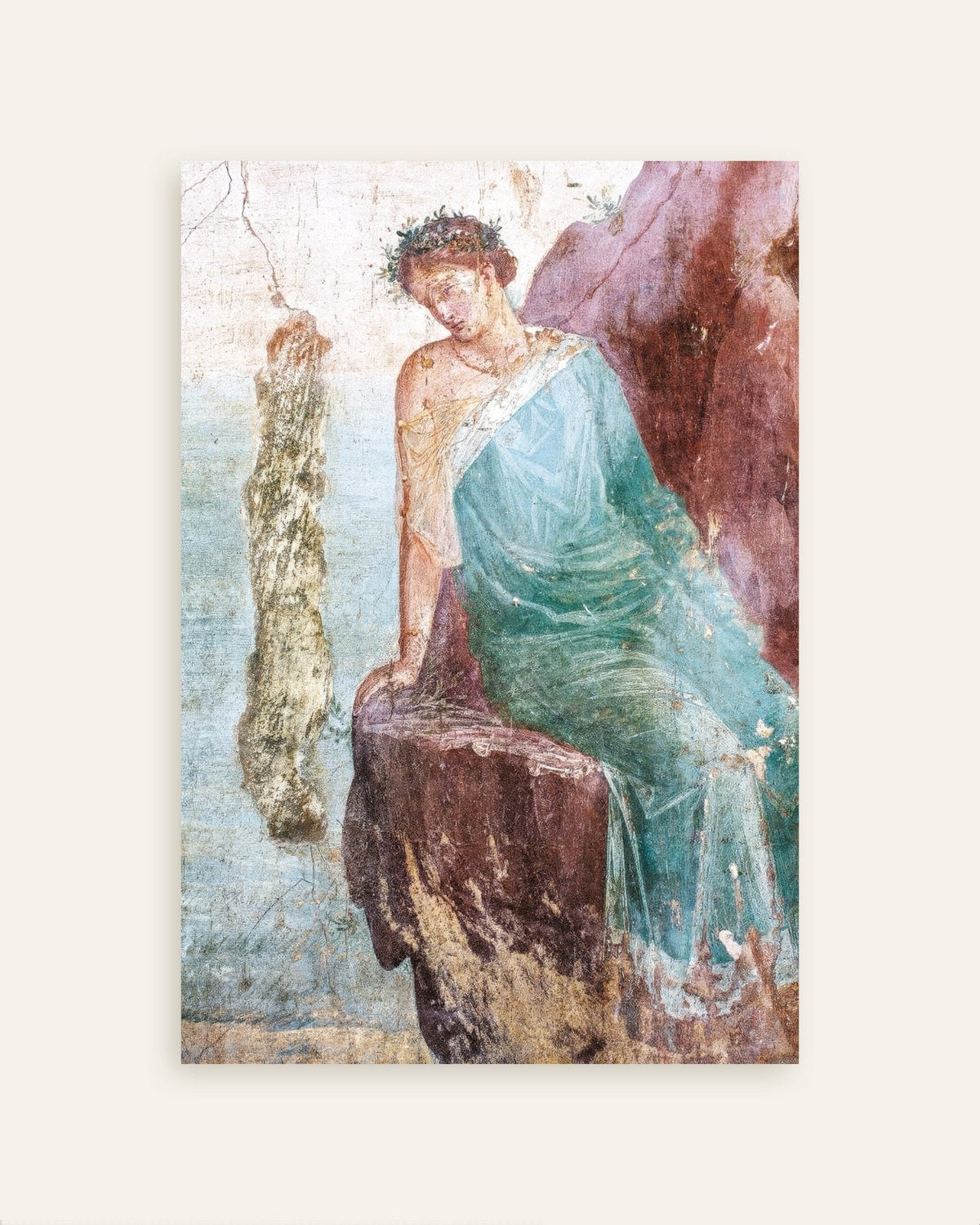 Fall of Icarus fresco detail poster from Pompeii