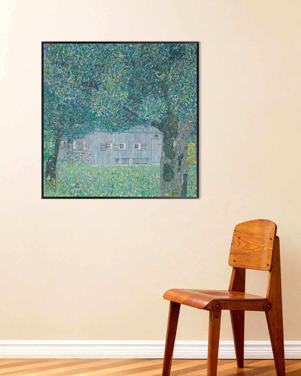Poster of Farmhouse in Buchberg (1911) by Gustav Klimt, with metal frame