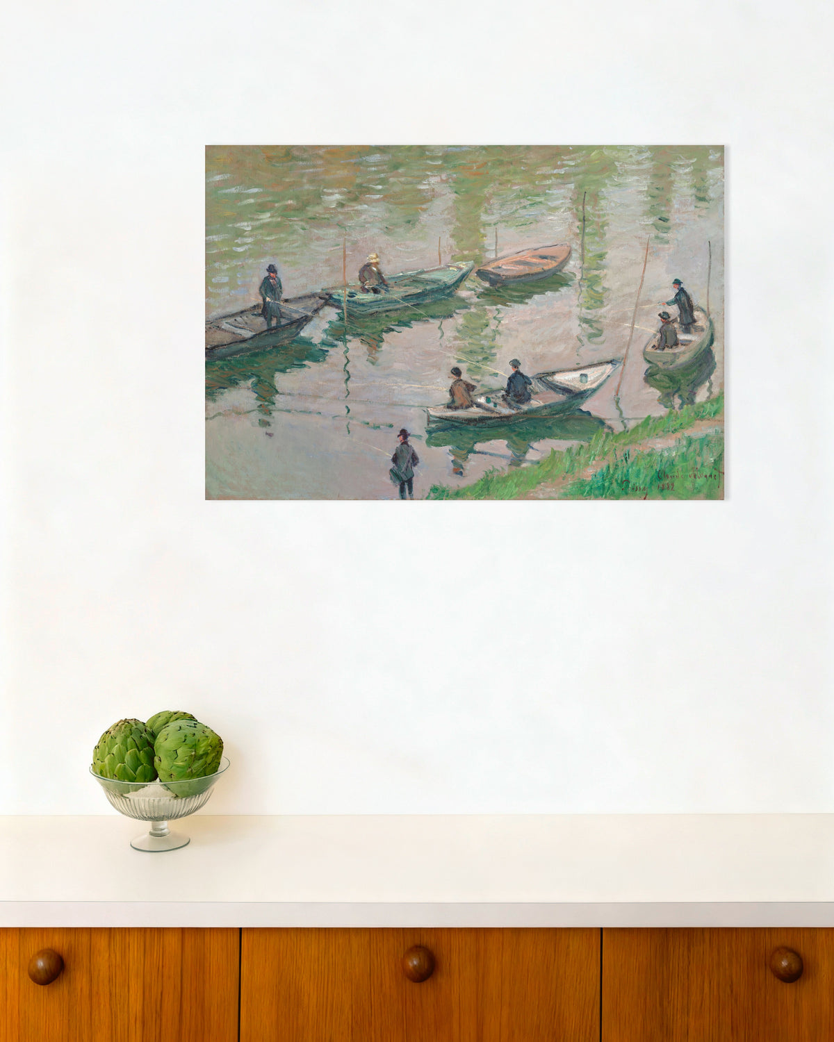 Poster of Fishermen on the Seine at Poissy (1882) by Claude Monet