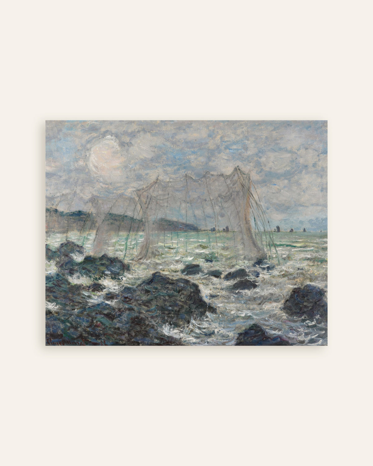 Poster of Fishing Nets at Pourville (1882) by Claude Monet, thumbnail