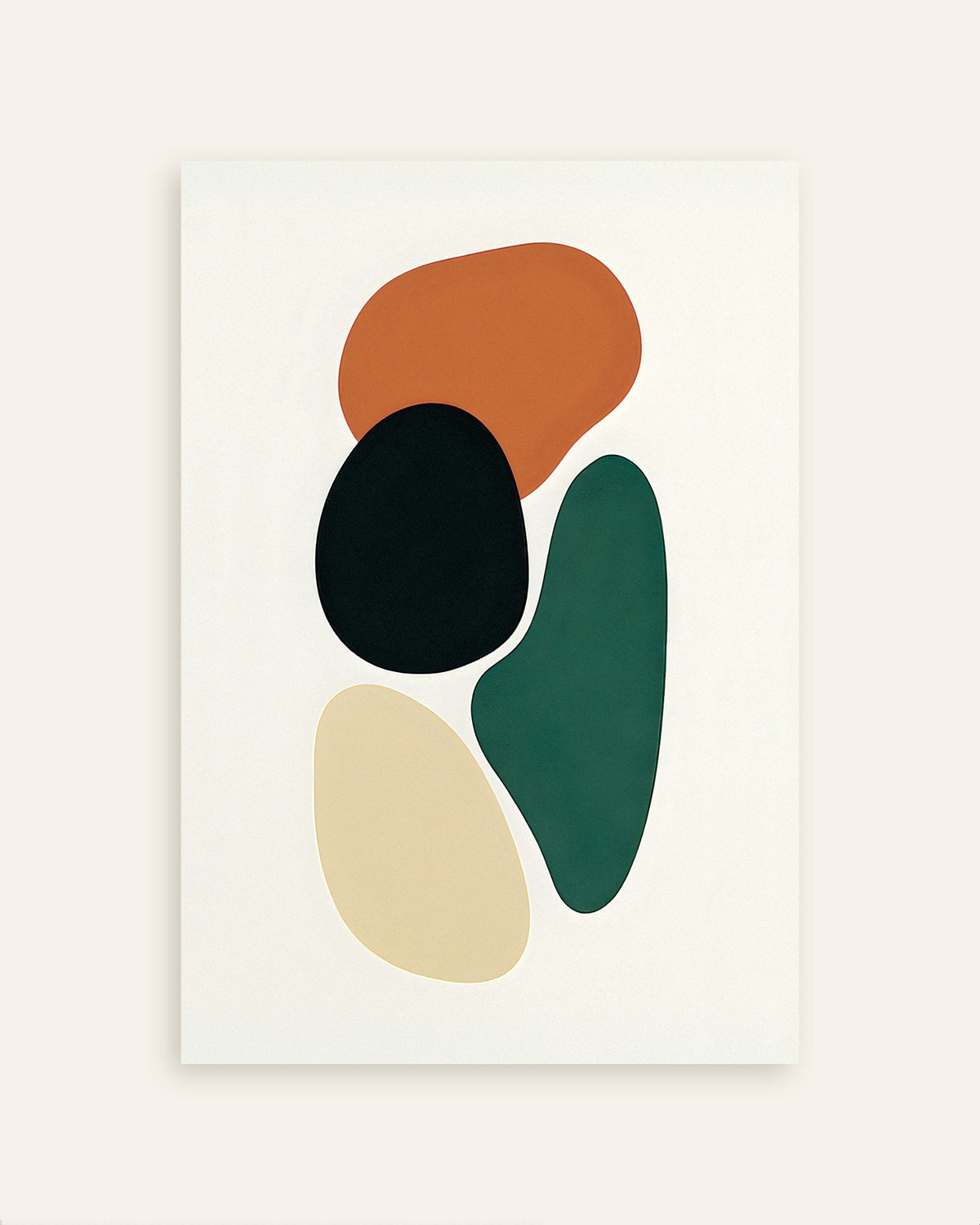 Poster of Four Organic Shapes – Minimalist Abstract Art Print, thumbnail