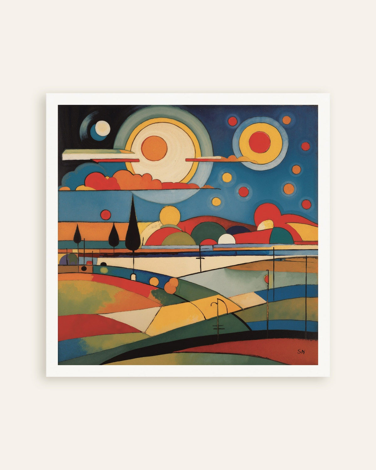 Poster of Geometric abstract art, Sun - Poster, thumbnail