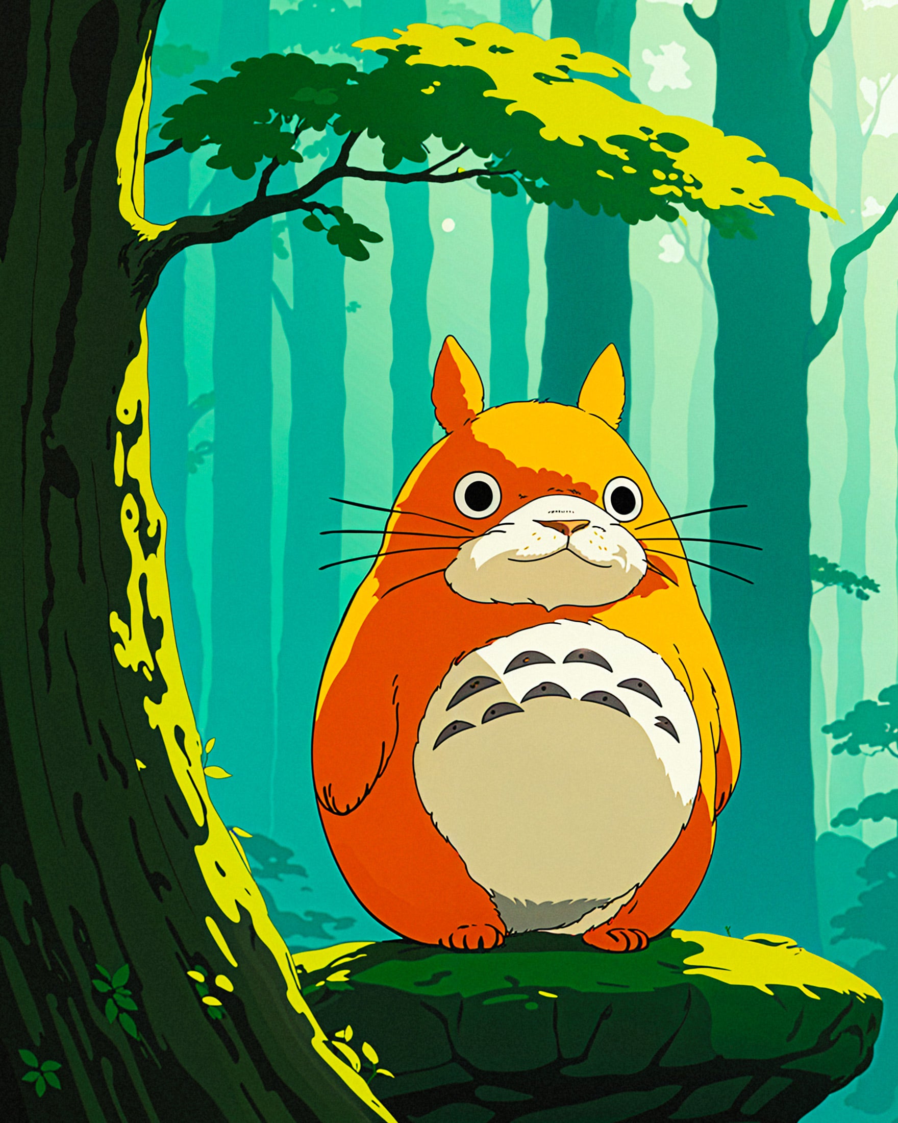 Studio Ghibli Print, Totoro Chilling Out and Meditating