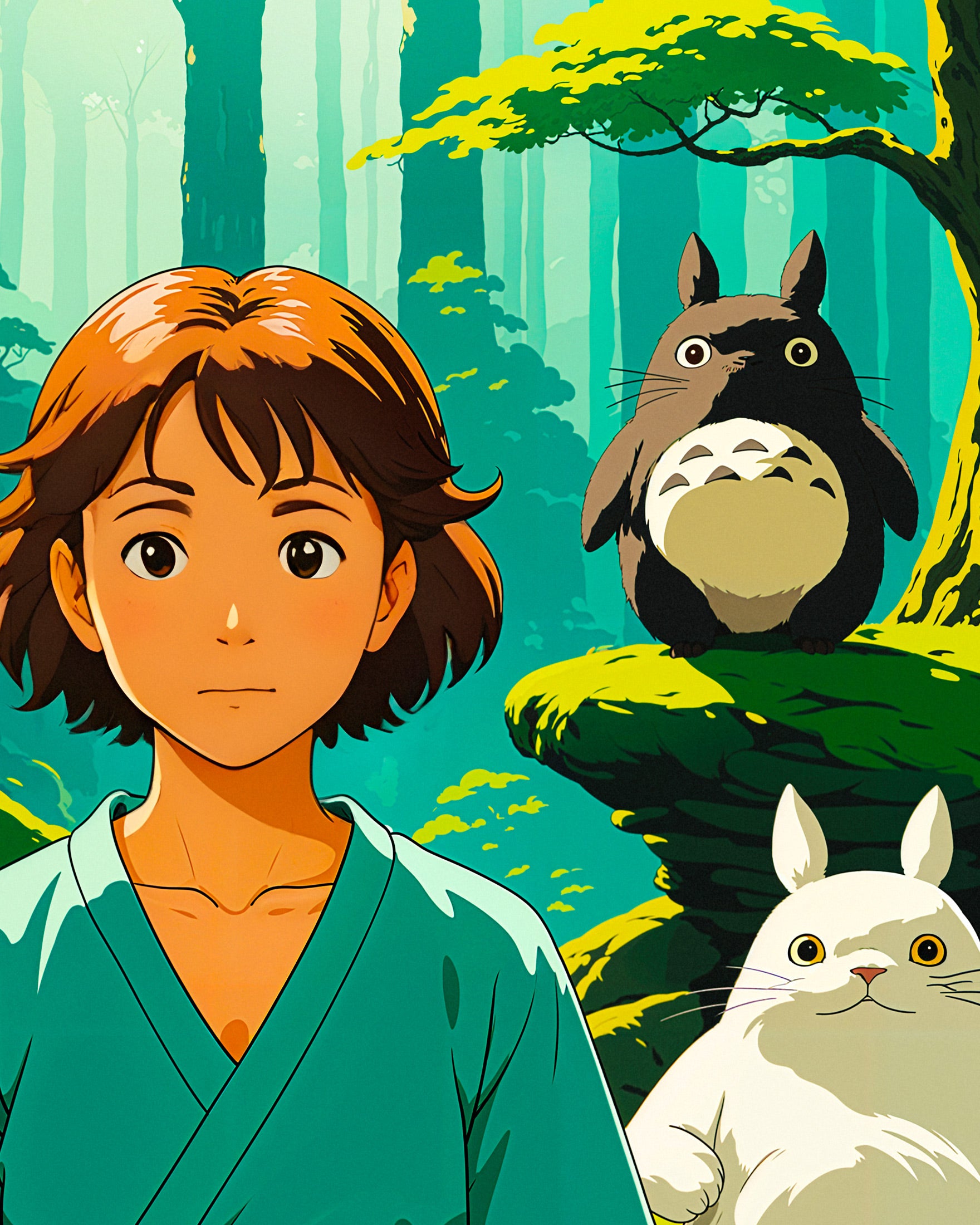 Studio Ghibli Print, Totoro Chilling Out and Meditating