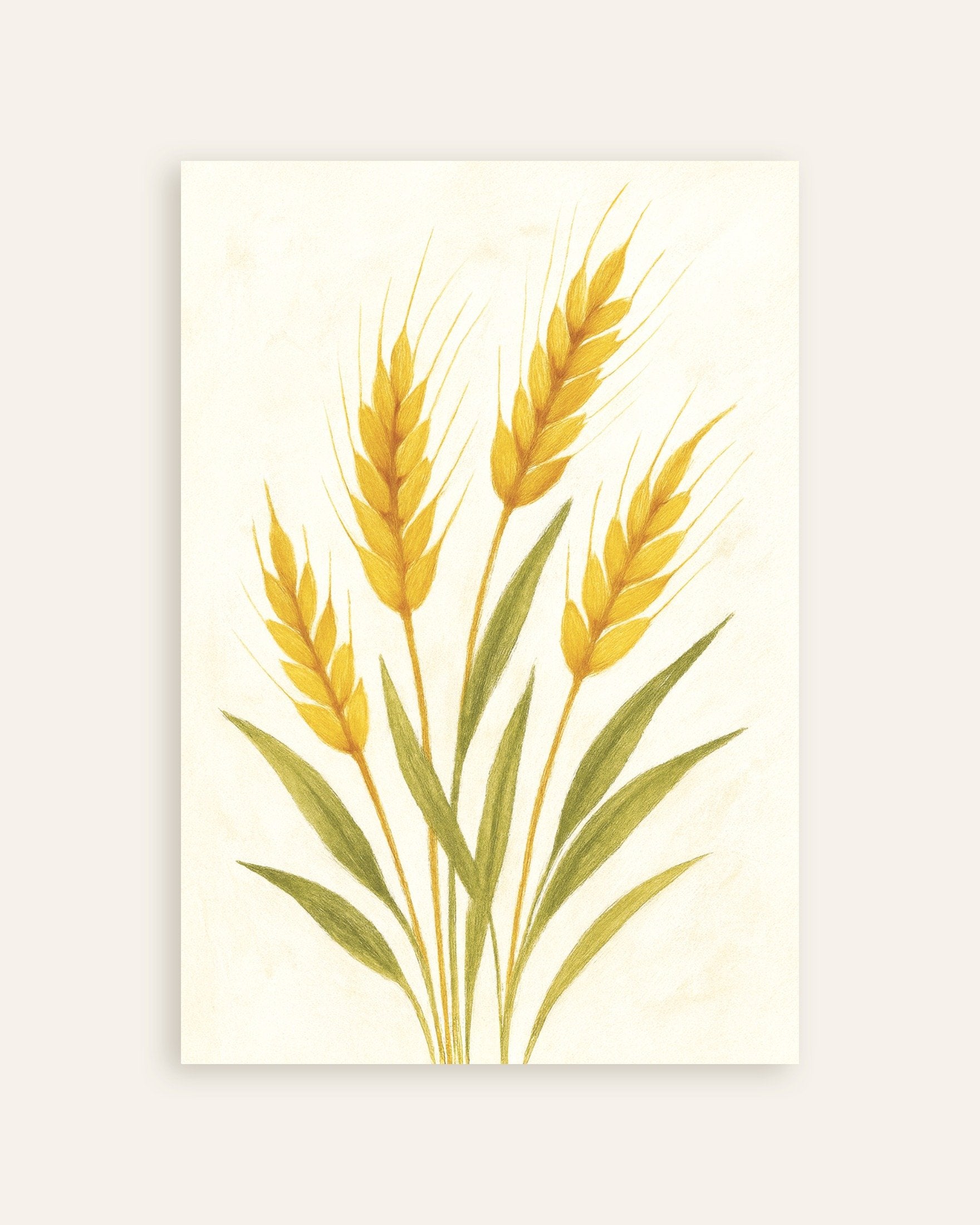 Poster of Golden wheat botanical art print, thumbnail