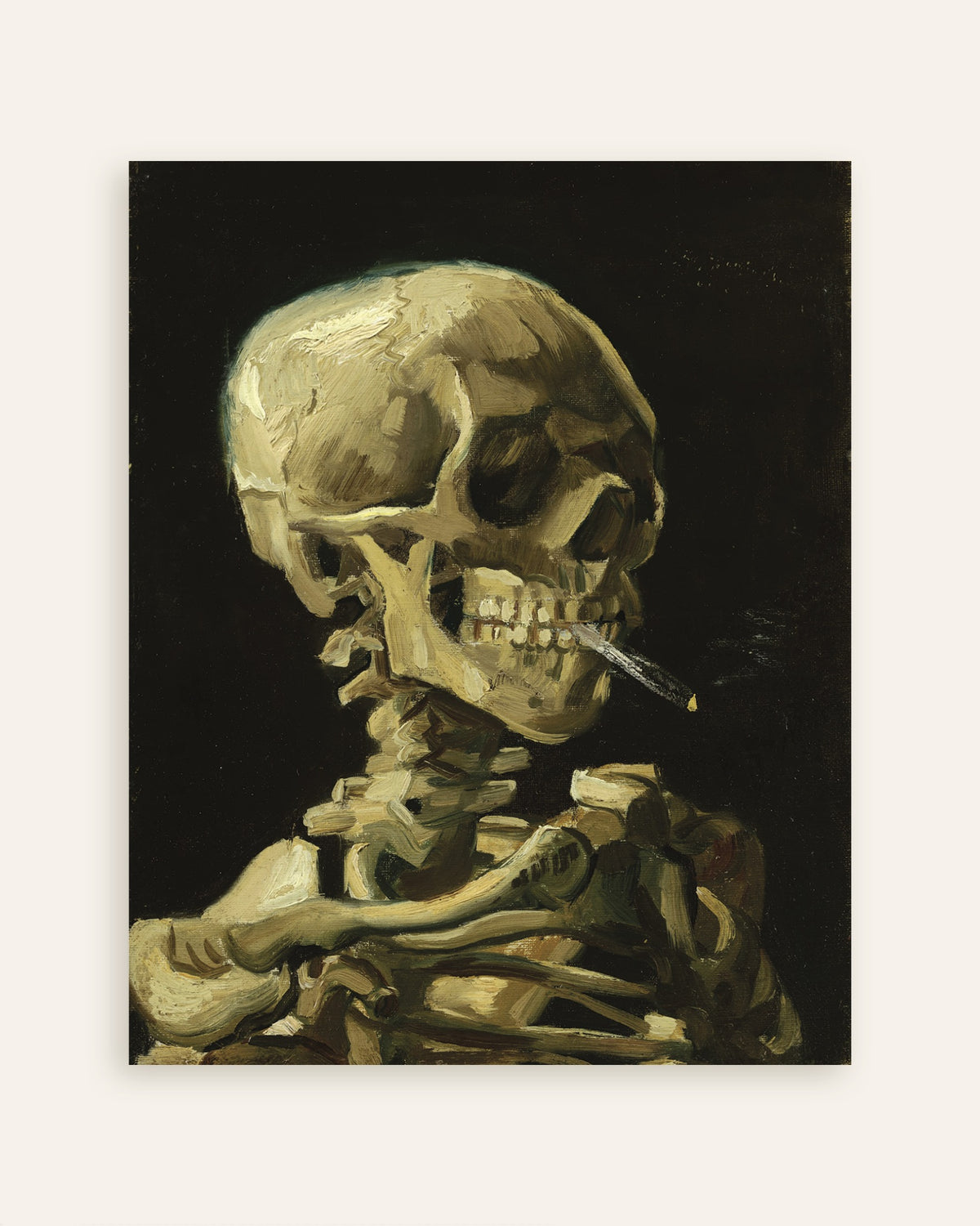 Poster of Head of a Skeleton with a Burning Cigarette (1886) by Vincent van Gogh, thumbnail