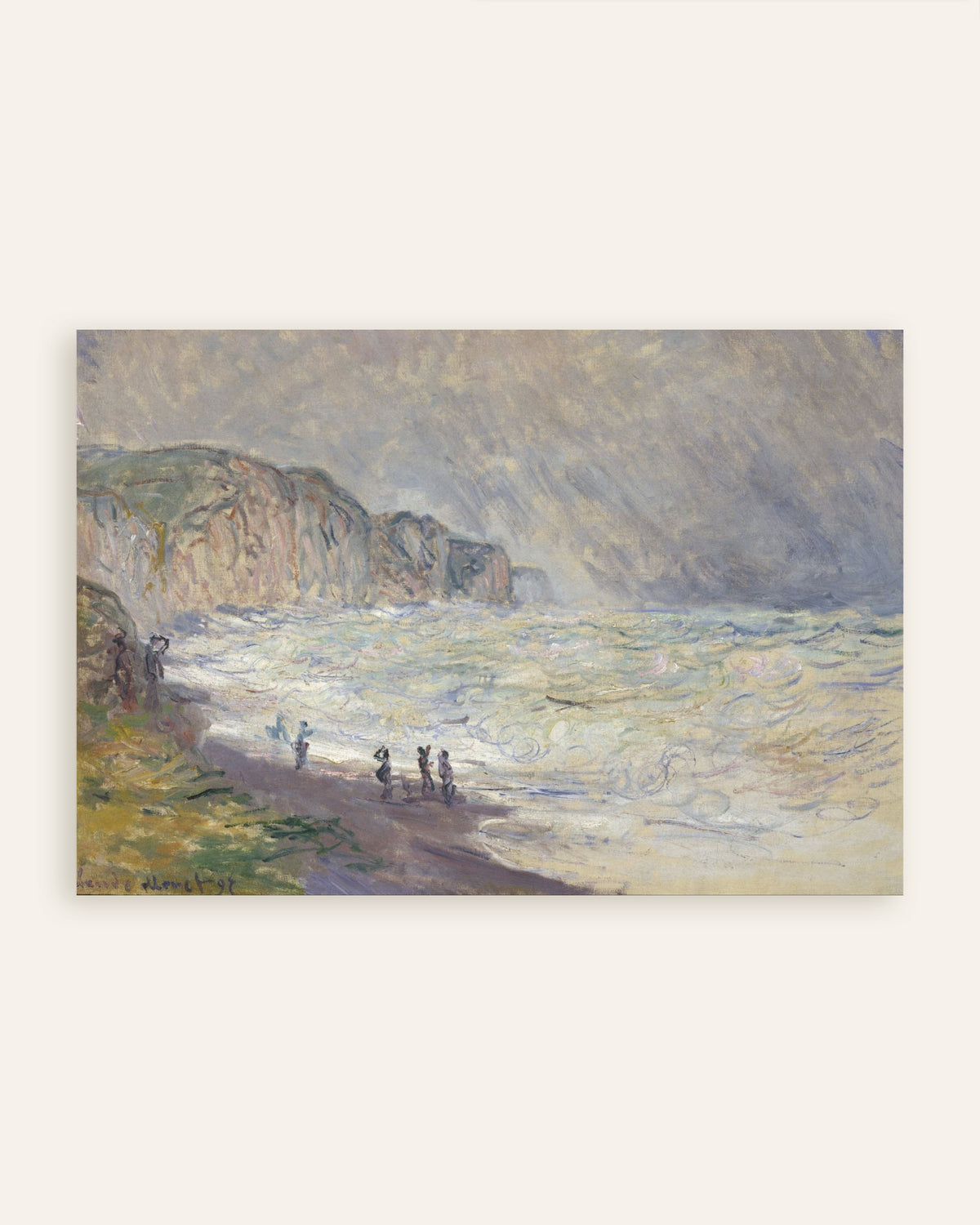 Poster of Heavy Sea at Pourville (1897) by Claude Monet, thumbnail