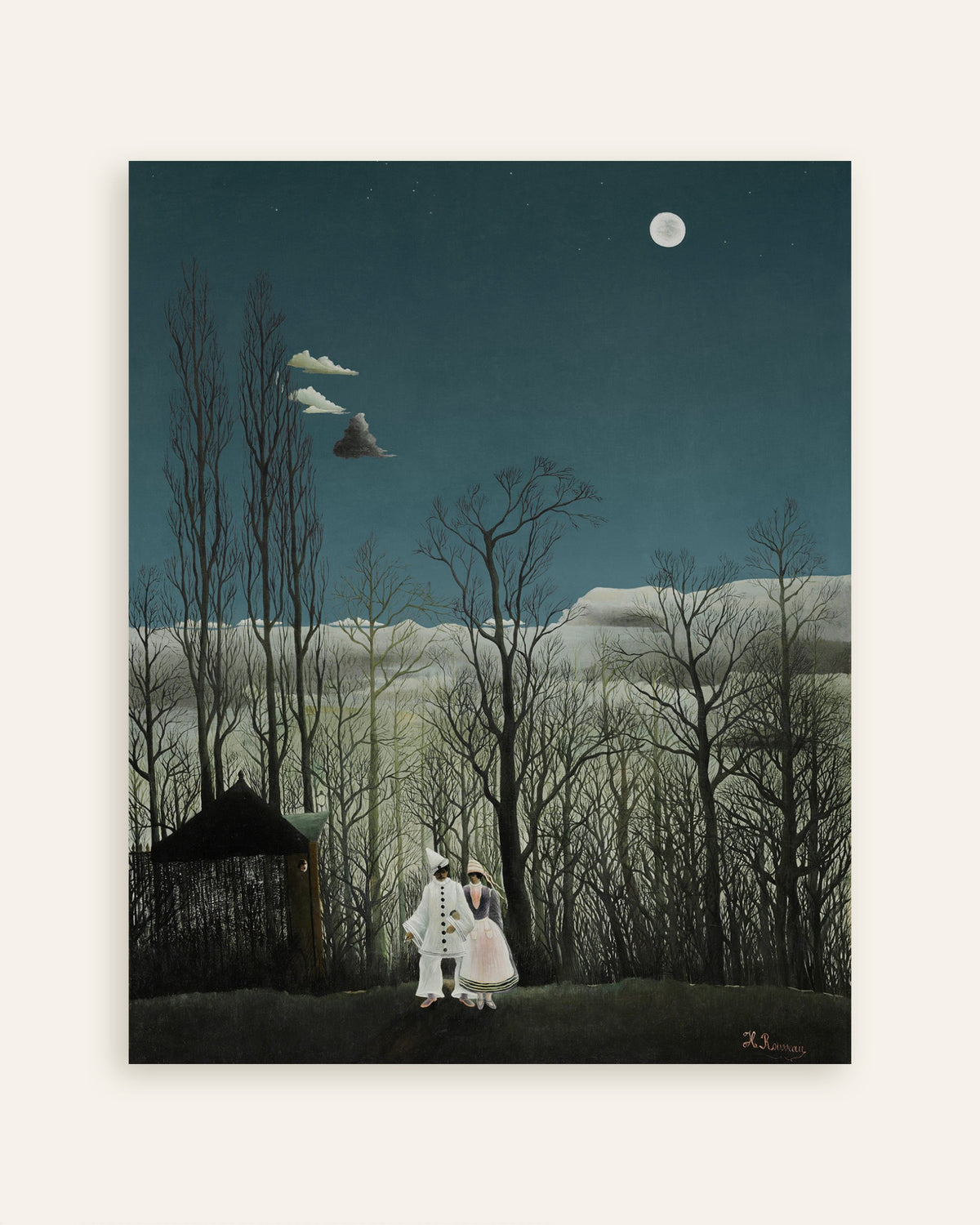 Poster of Henri Rousseau Print - A Carnival Evening (detail), thumbnail