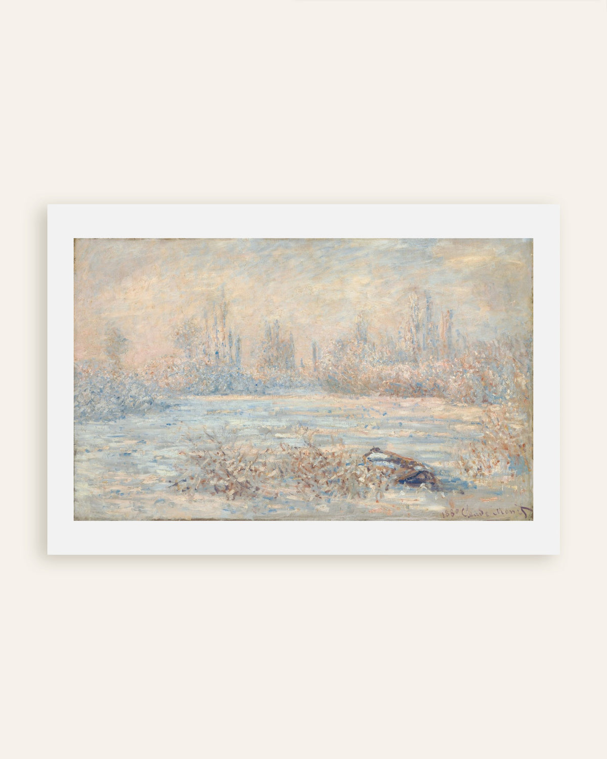 Poster of Hoarfrost (1880) by Claude Monet, thumbnail